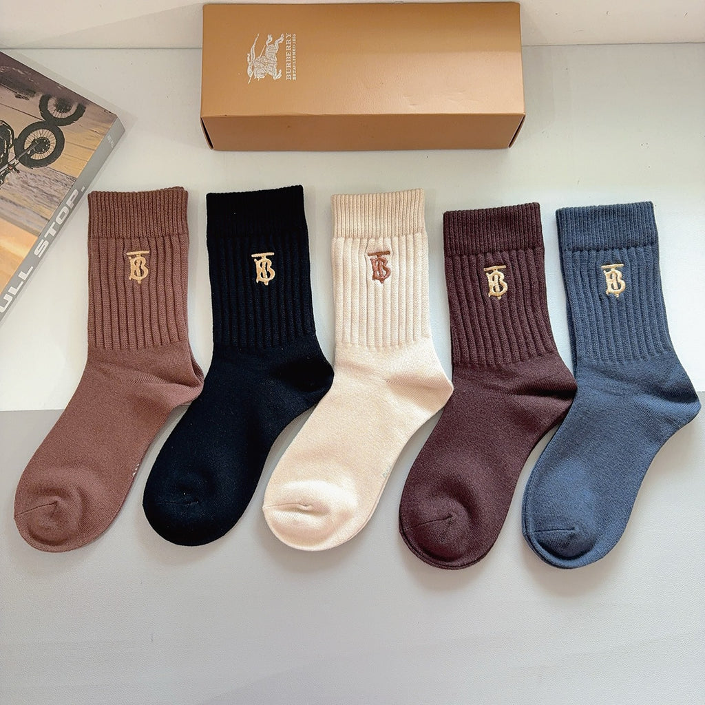 Burberry Crew Socks - 5-Pair Pack