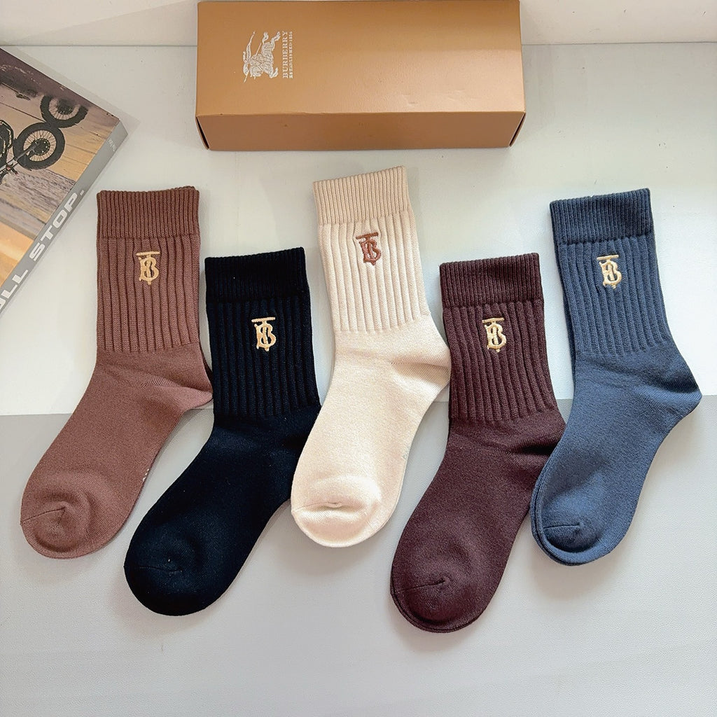 Burberry Crew Socks - 5-Pair Pack