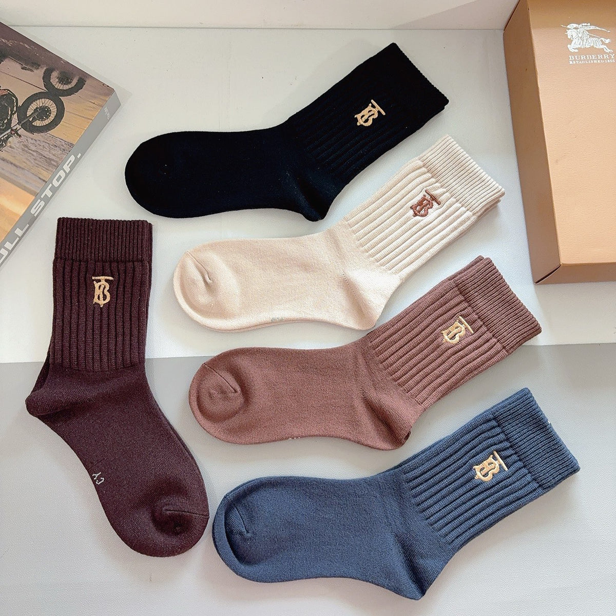 Burberry Crew Socks - 5-Pair Pack