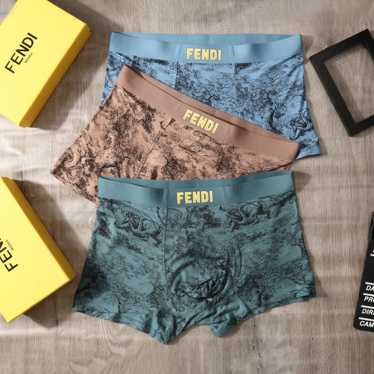 Fendi Modal Men's Boxer Briefs - 3-Piece Box