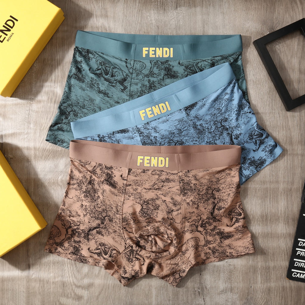 Fendi Modal Men's Boxer Briefs - 3-Piece Box