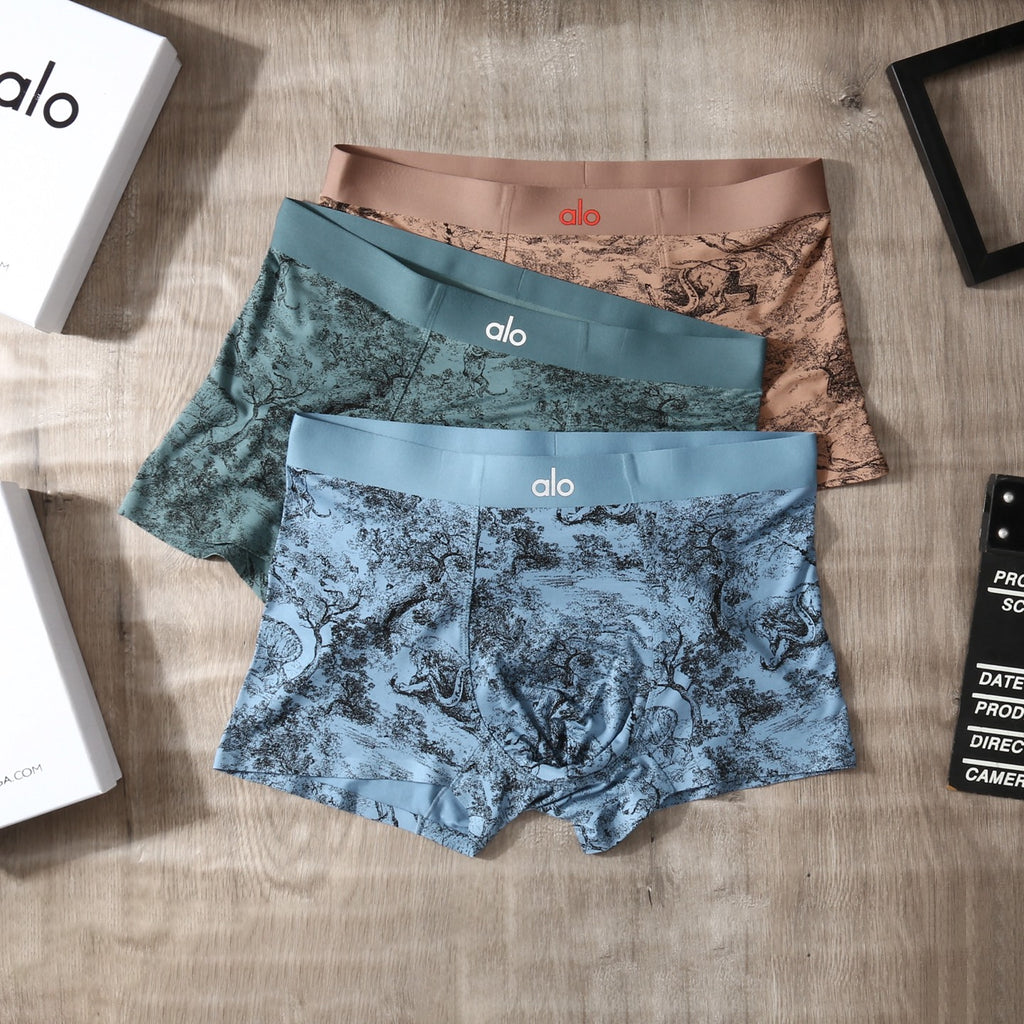 Alo Tonal Logo Details Men's Boxer Briefs - 3-Piece Box