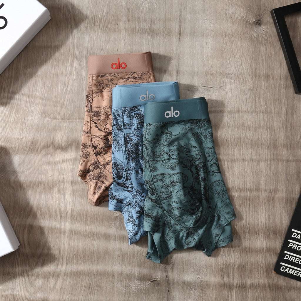 Alo Tonal Logo Details Men's Boxer Briefs - 3-Piece Box
