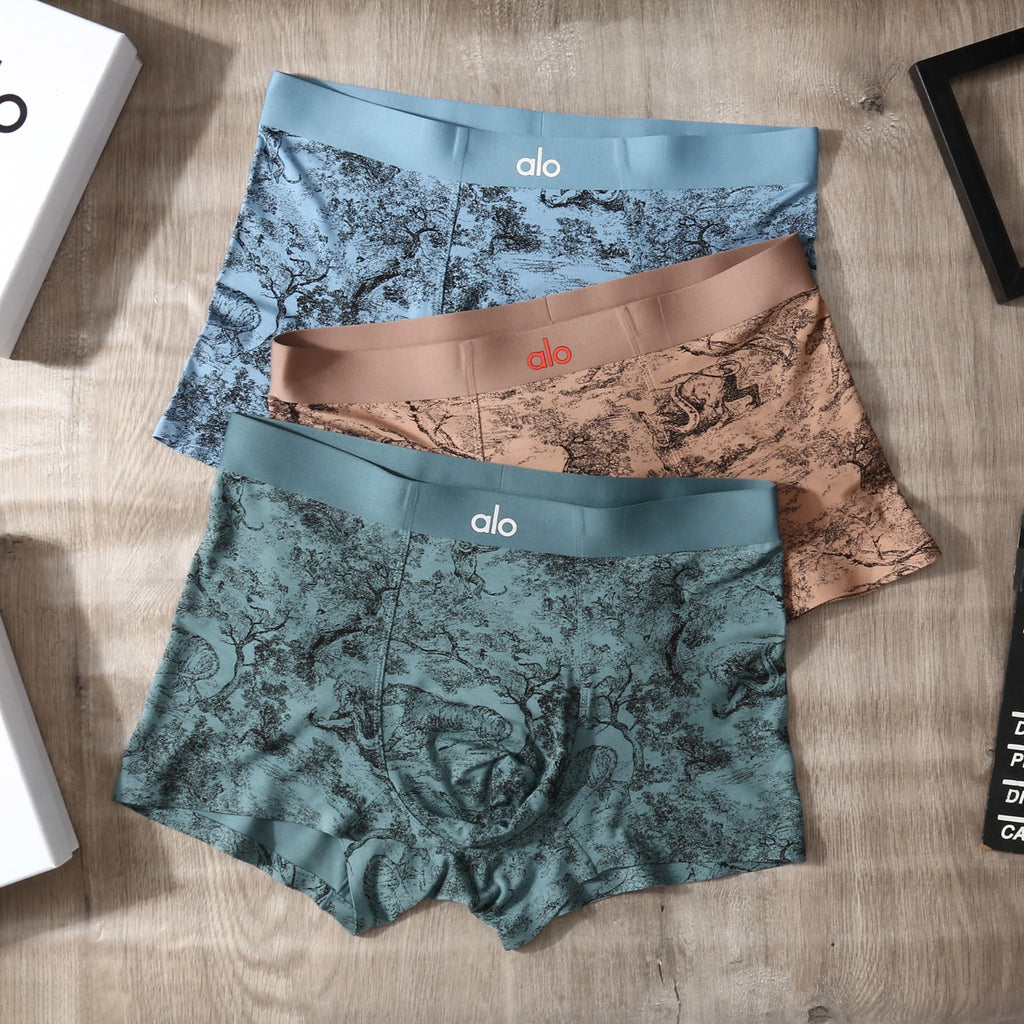 Alo Tonal Logo Details Men's Boxer Briefs - 3-Piece Box