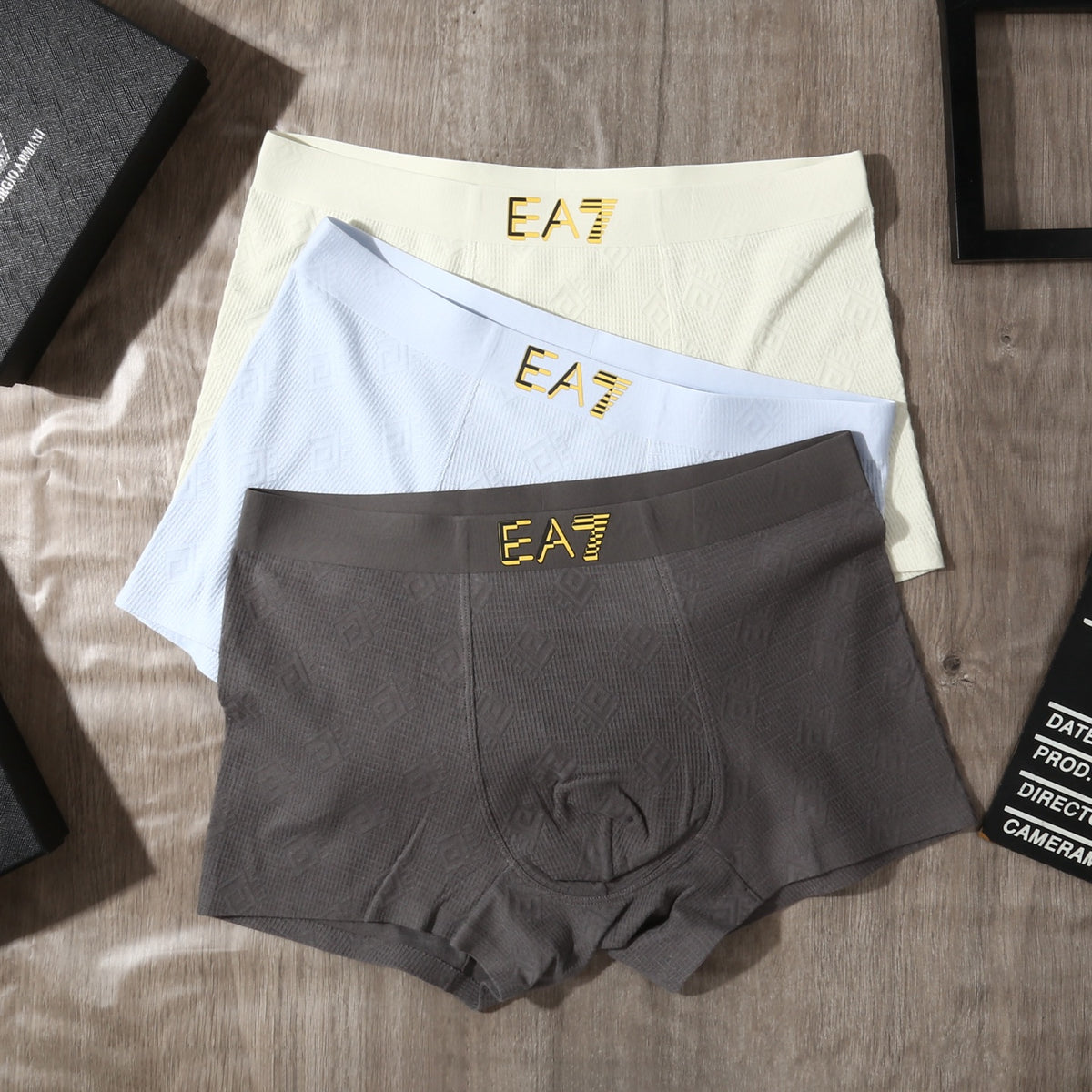 Armani EA7 Cotton-Stretch Men's Underwear - 3-Piece Box