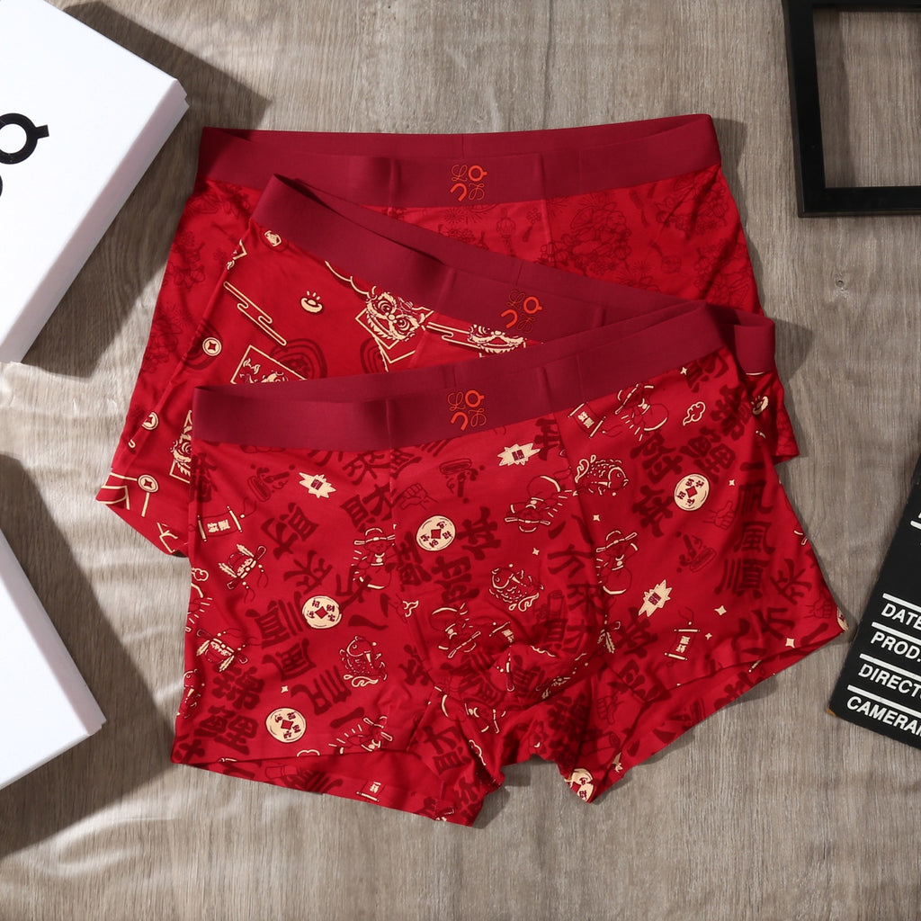 On Red Print Boxer Briefs 3-Piece Box Collection Essentials