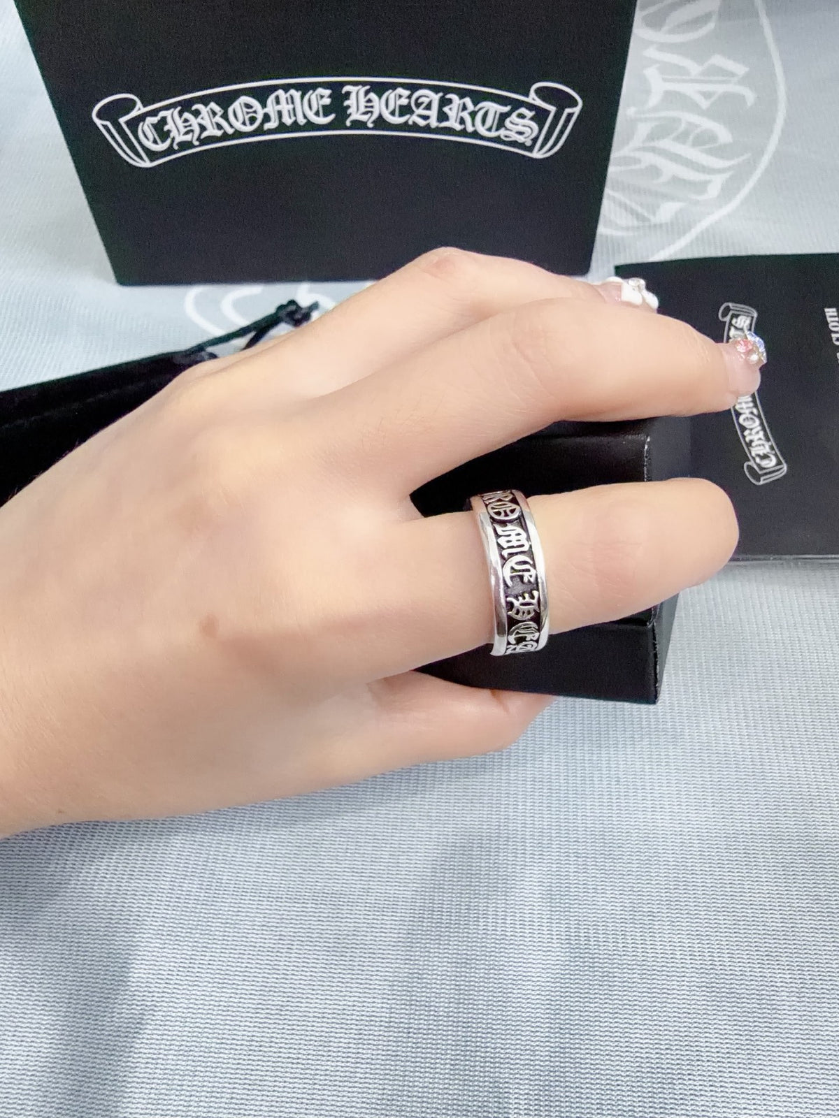 Signature Emblem Statement Ring in Polished Metal-Tone – Design 019 styled product view