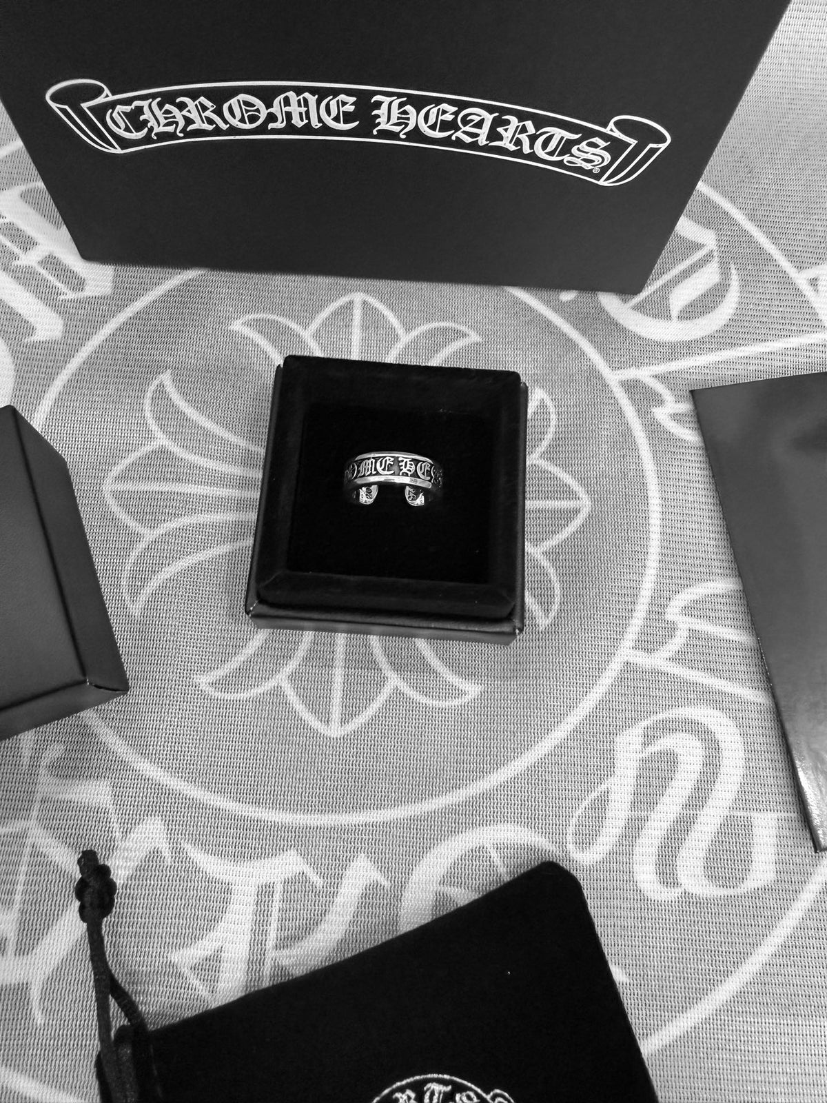 Signature Emblem Statement Ring in Polished Metal-Tone – Design 019 side detail