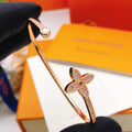 rose gold brass rose Bangle for women - product detail view