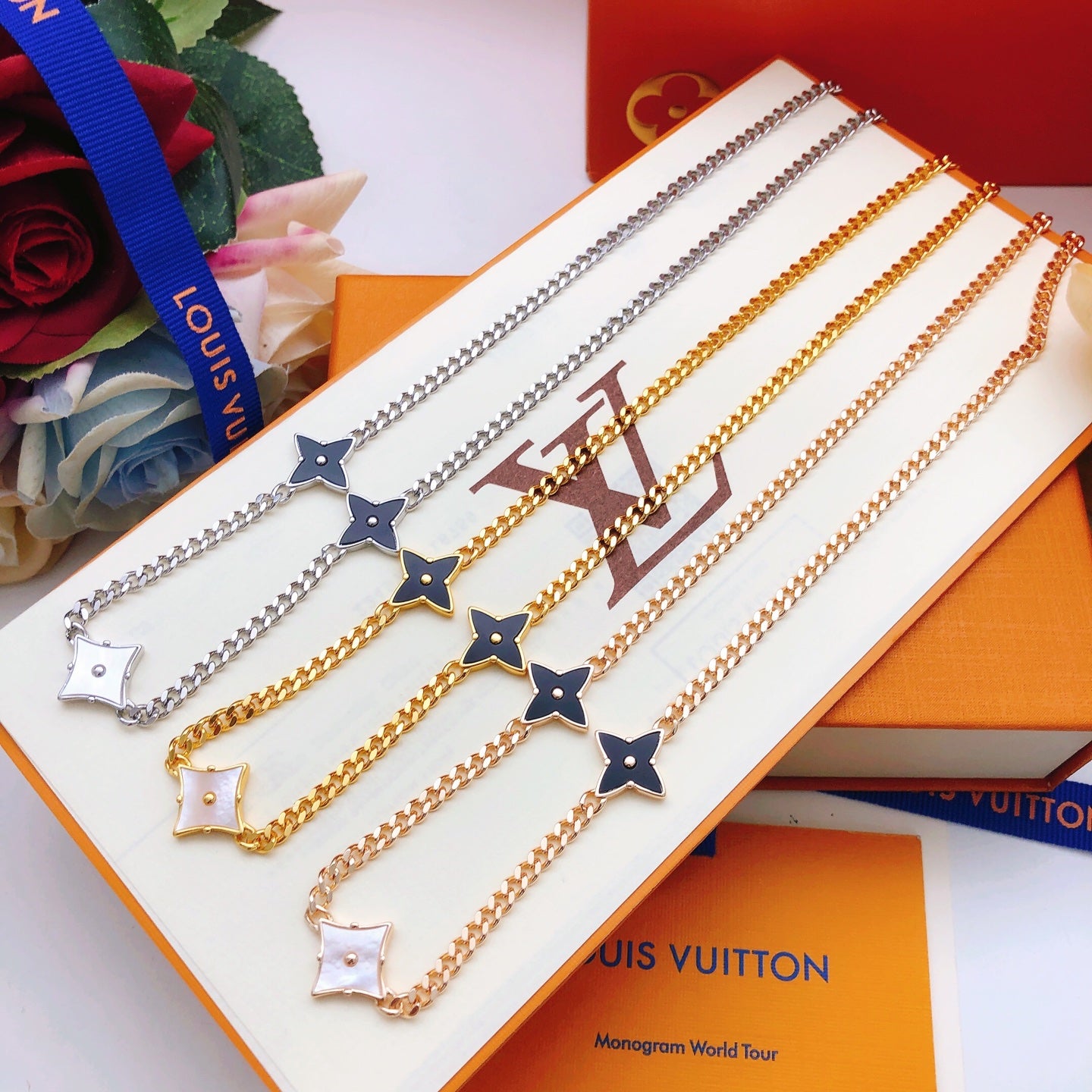 Geometric Emblem Pendant Necklace in Rose-Gold-Tone – Rose Gold Detail – Design 016 front product view