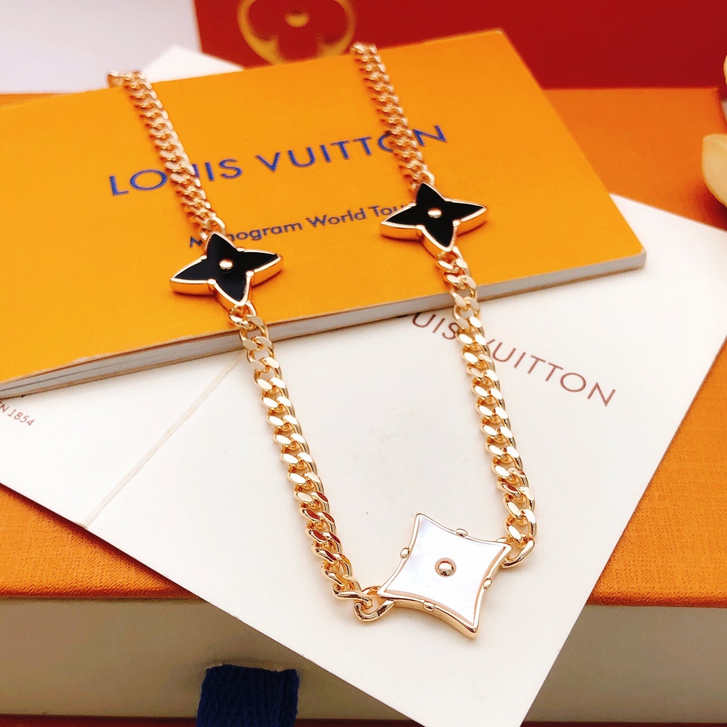 Geometric Emblem Pendant Necklace in Rose-Gold-Tone – Rose Gold Detail – Design 016 main product view