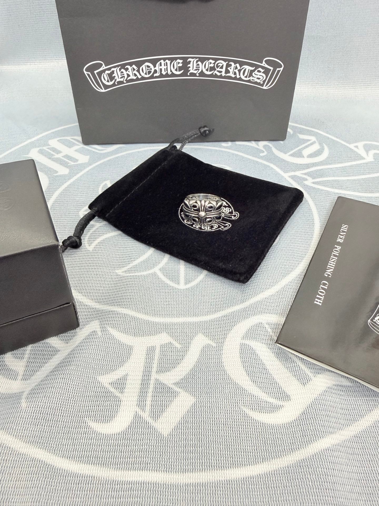 Signature Emblem Statement Ring in Polished Metal-Tone – Design 021 front product view