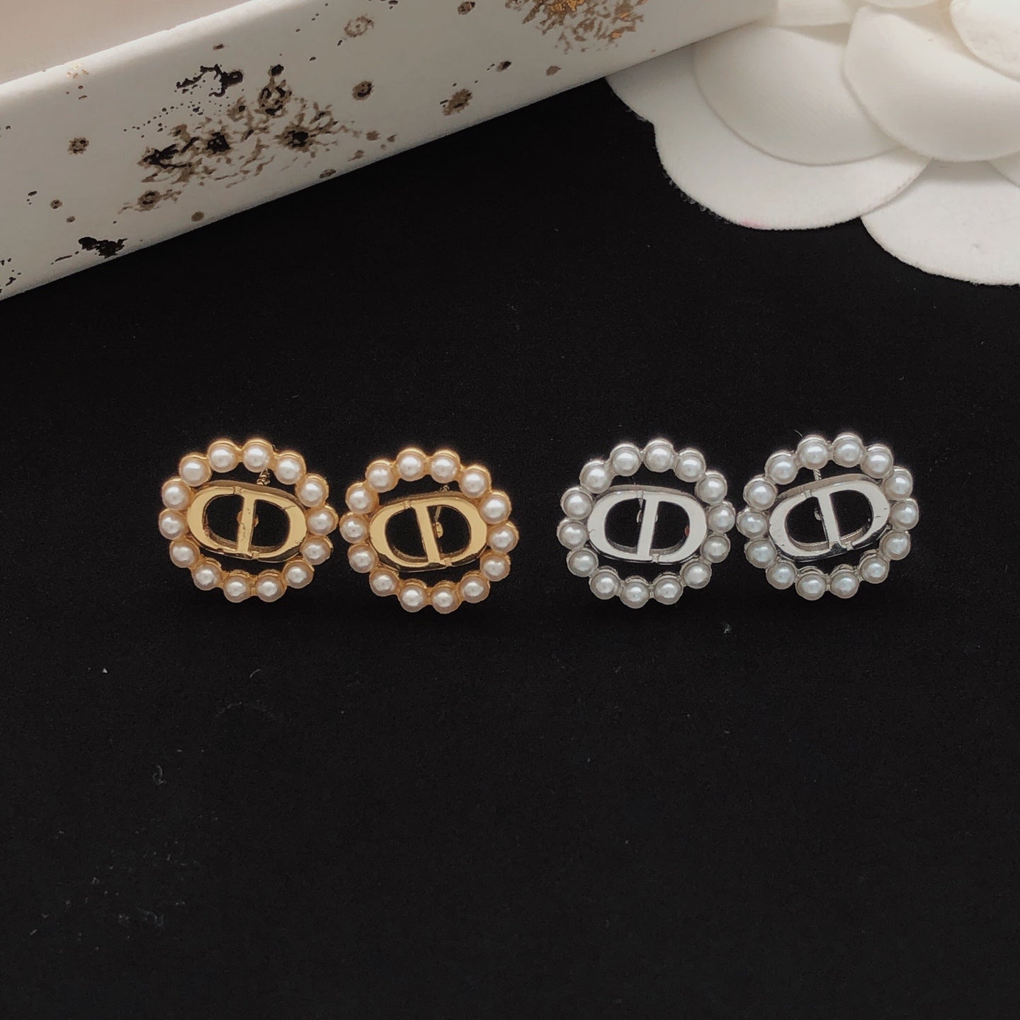 Sculptural Stud Earrings in Polished Metal-Tone – Design 015 main product view