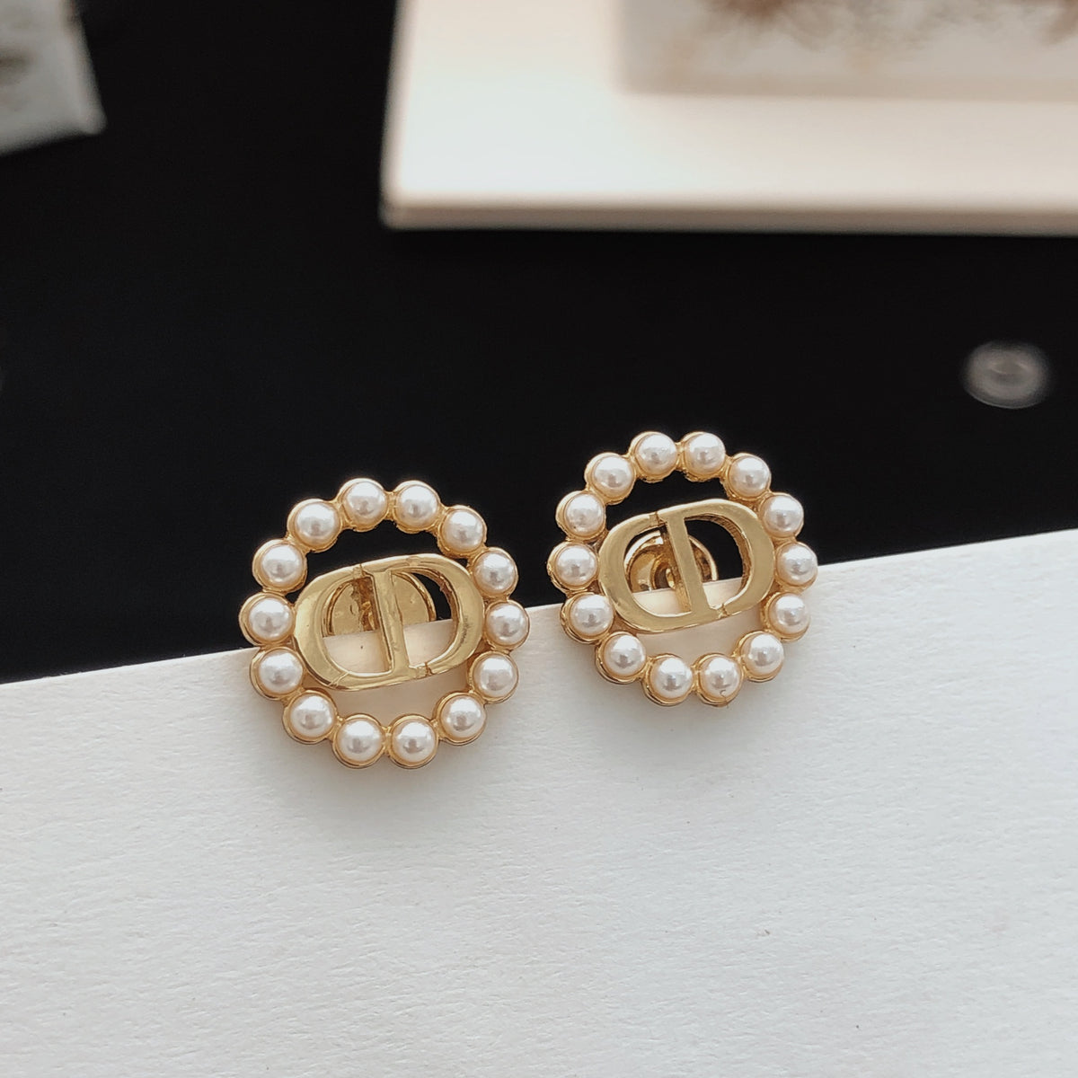 Sculptural Stud Earrings in Polished Metal-Tone – Design 015 main product view