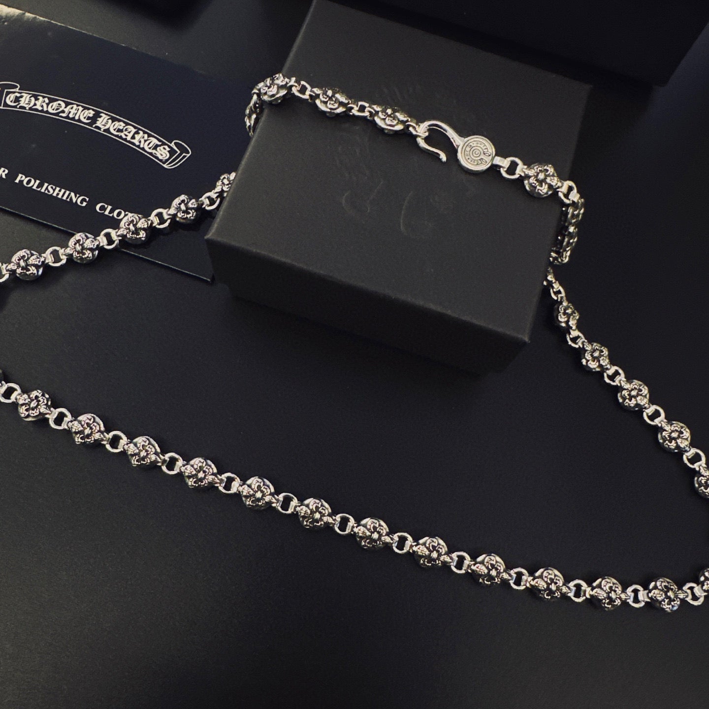 Signature Emblem Pendant Necklace in Polished Metal-Tone – Design 017 close-up detail