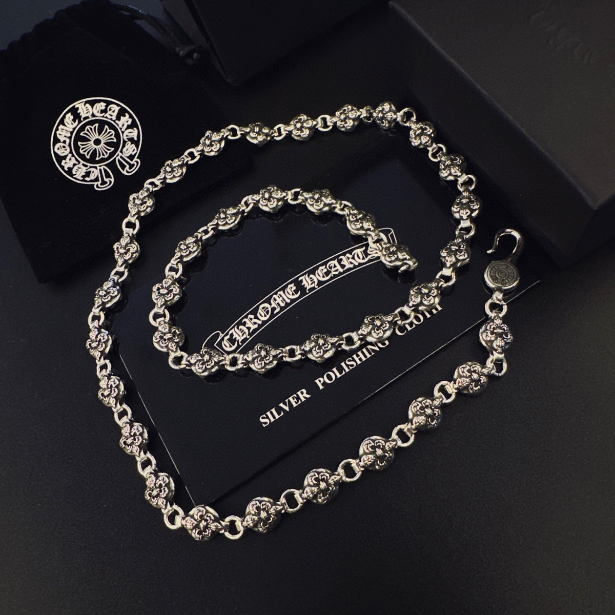 Signature Emblem Pendant Necklace in Polished Metal-Tone – Design 017 side detail