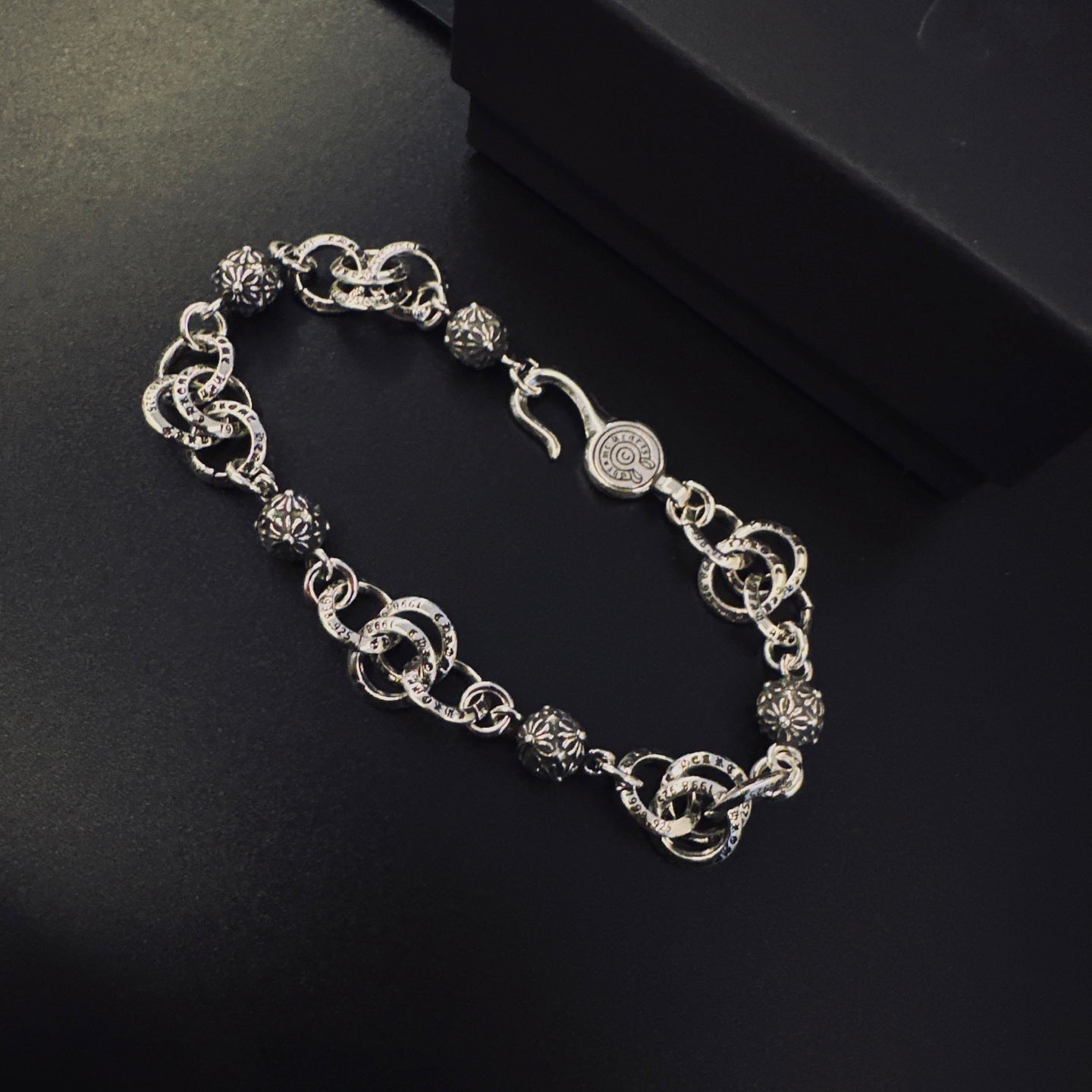 Signature Emblem Bracelet in Polished Metal-Tone – Design 010 styled product view