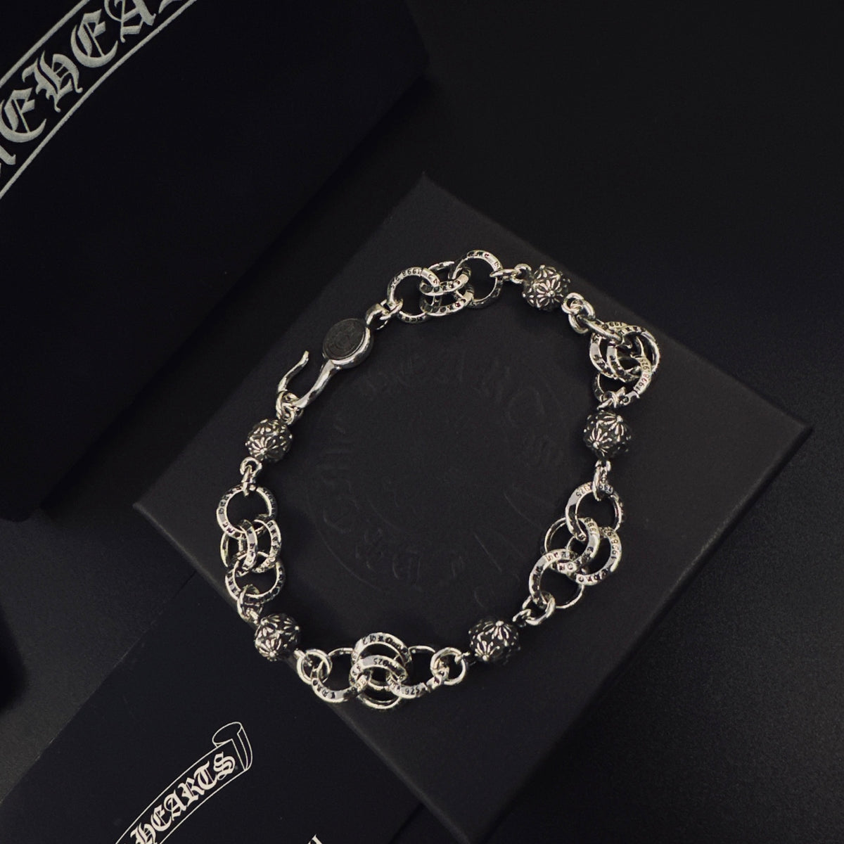 Gothic Emblem Statement Bracelet in Metal-Tone – Design 01 front product view