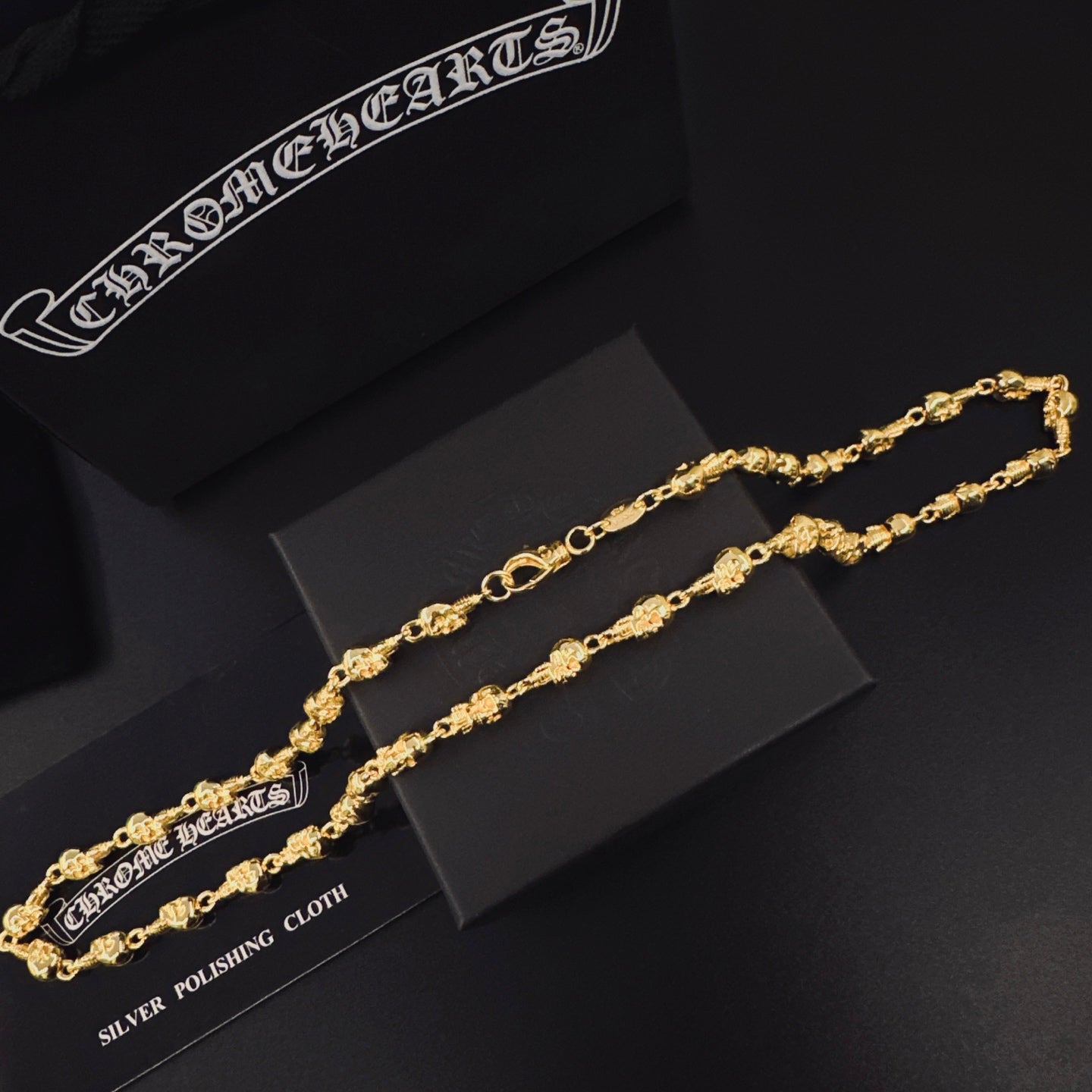 Signature Emblem Pendant Necklace in Gold-Tone – Design 008 styled product view