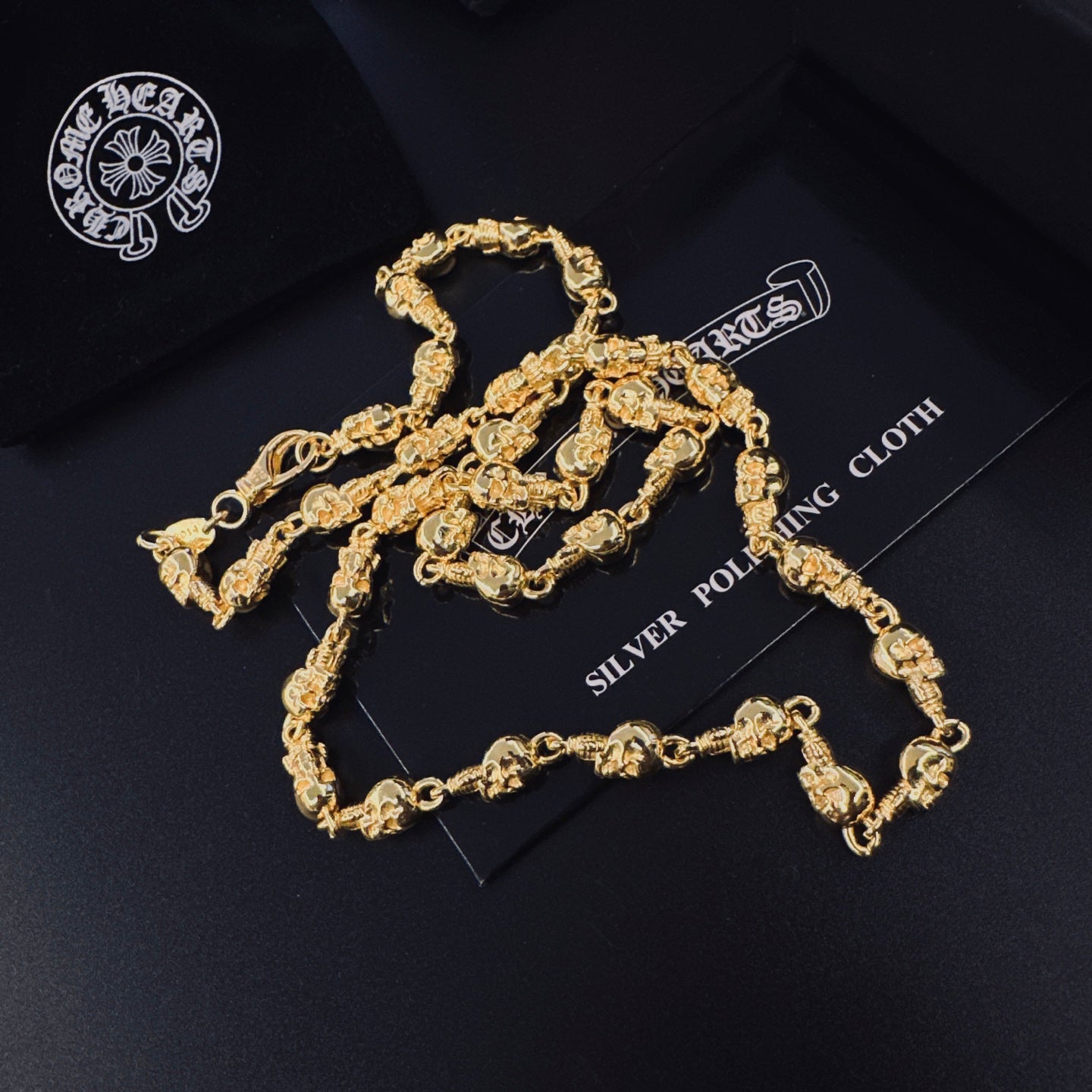 Gothic Emblem Pendant Necklace in Gold-Tone front product view