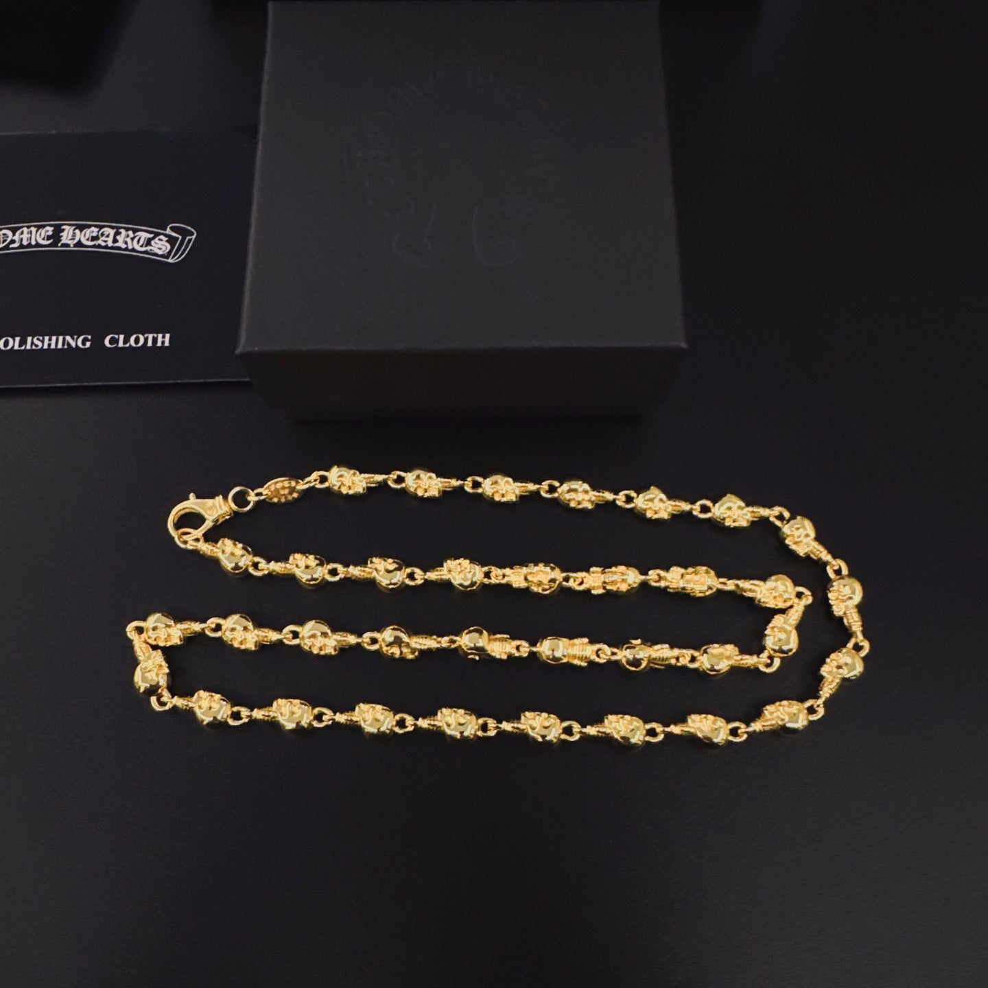 Signature Emblem Pendant Necklace in Gold-Tone – Design 008 main product view