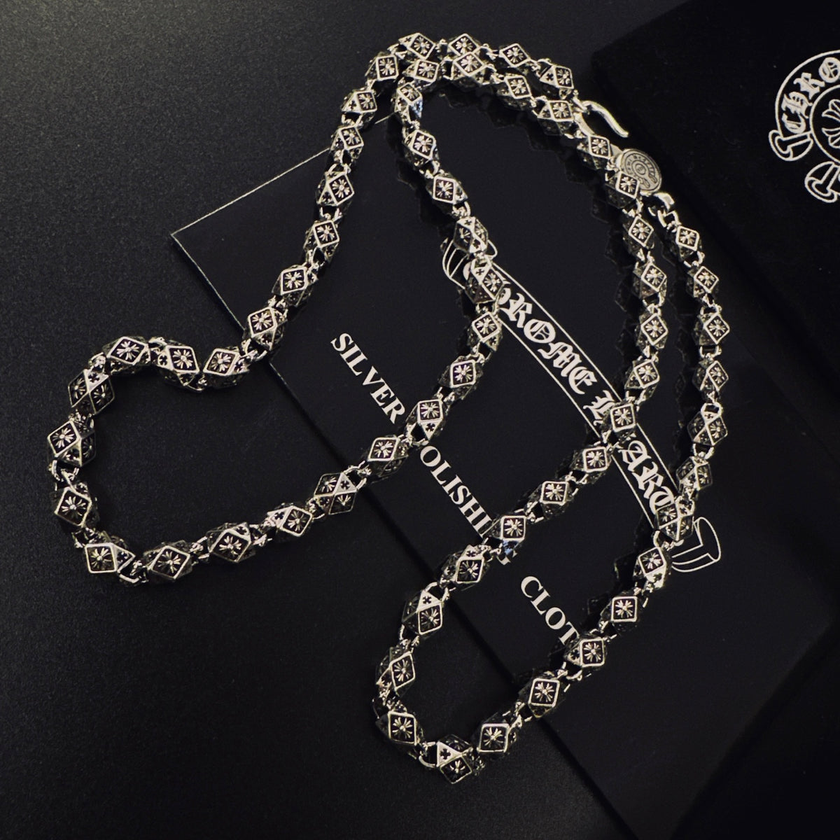 Signature Emblem Pendant Necklace in Polished Metal-Tone – Design 016 styled product view
