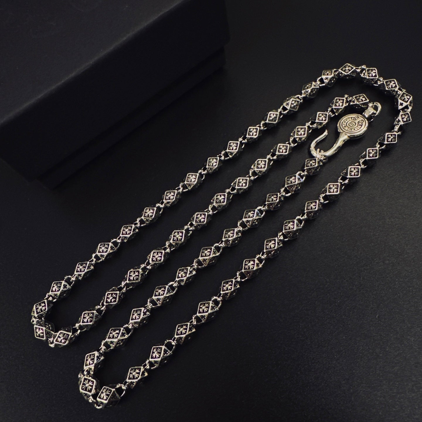 Gothic Emblem Pendant Necklace in Metal-Tone – Design 07 front product view