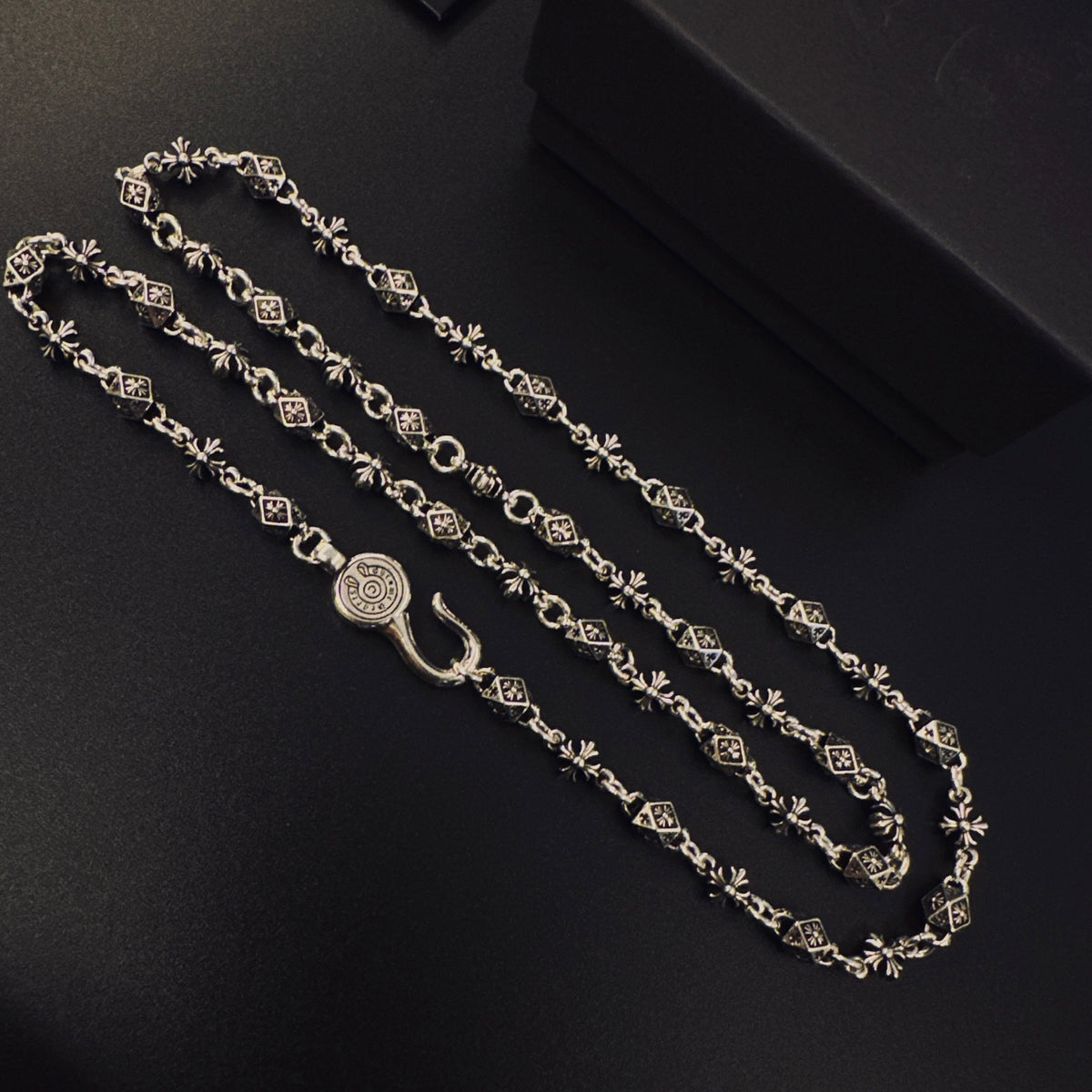 Signature Emblem Pendant Necklace in Polished Metal-Tone – Design 015 main product view