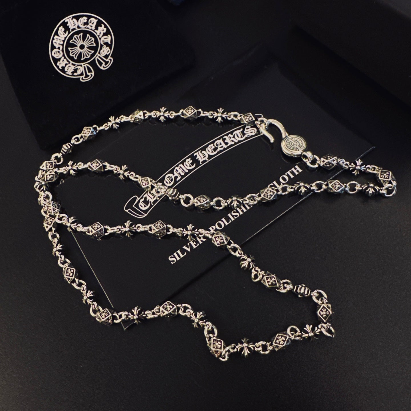 Gothic Emblem Pendant Necklace in Metal-Tone – Design 06 styled product view