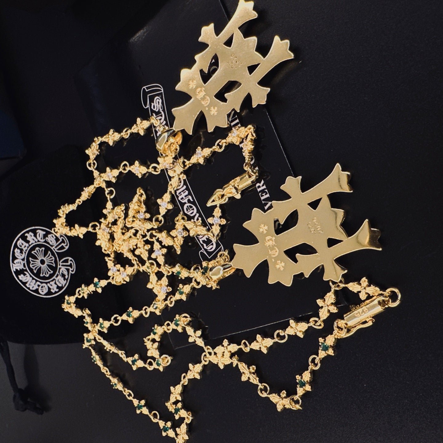Gothic Emblem Pendant Necklace in Metal-Tone – Design 05 main product view