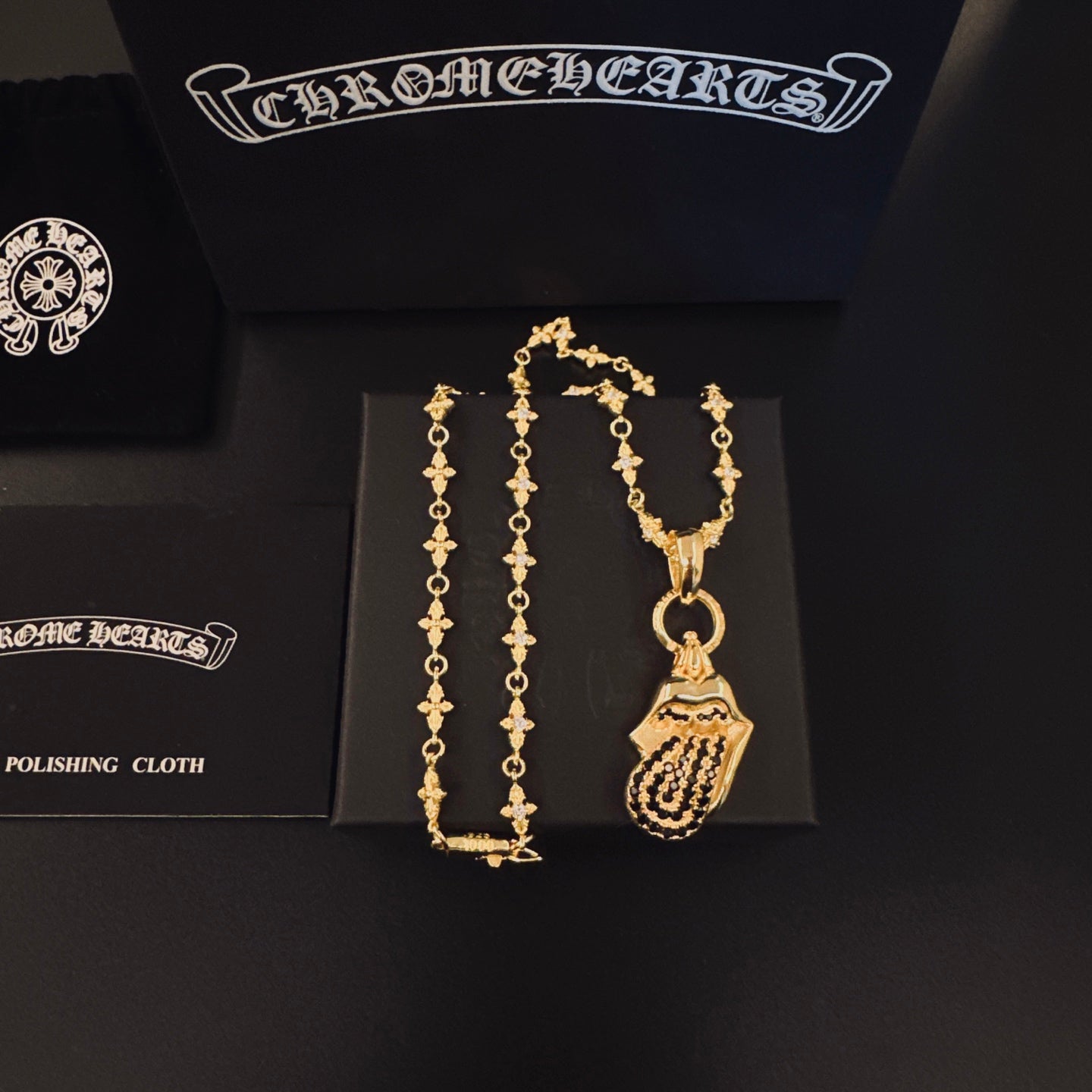 Signature Emblem Pendant Necklace in Polished Metal-Tone – Design 010 main product view