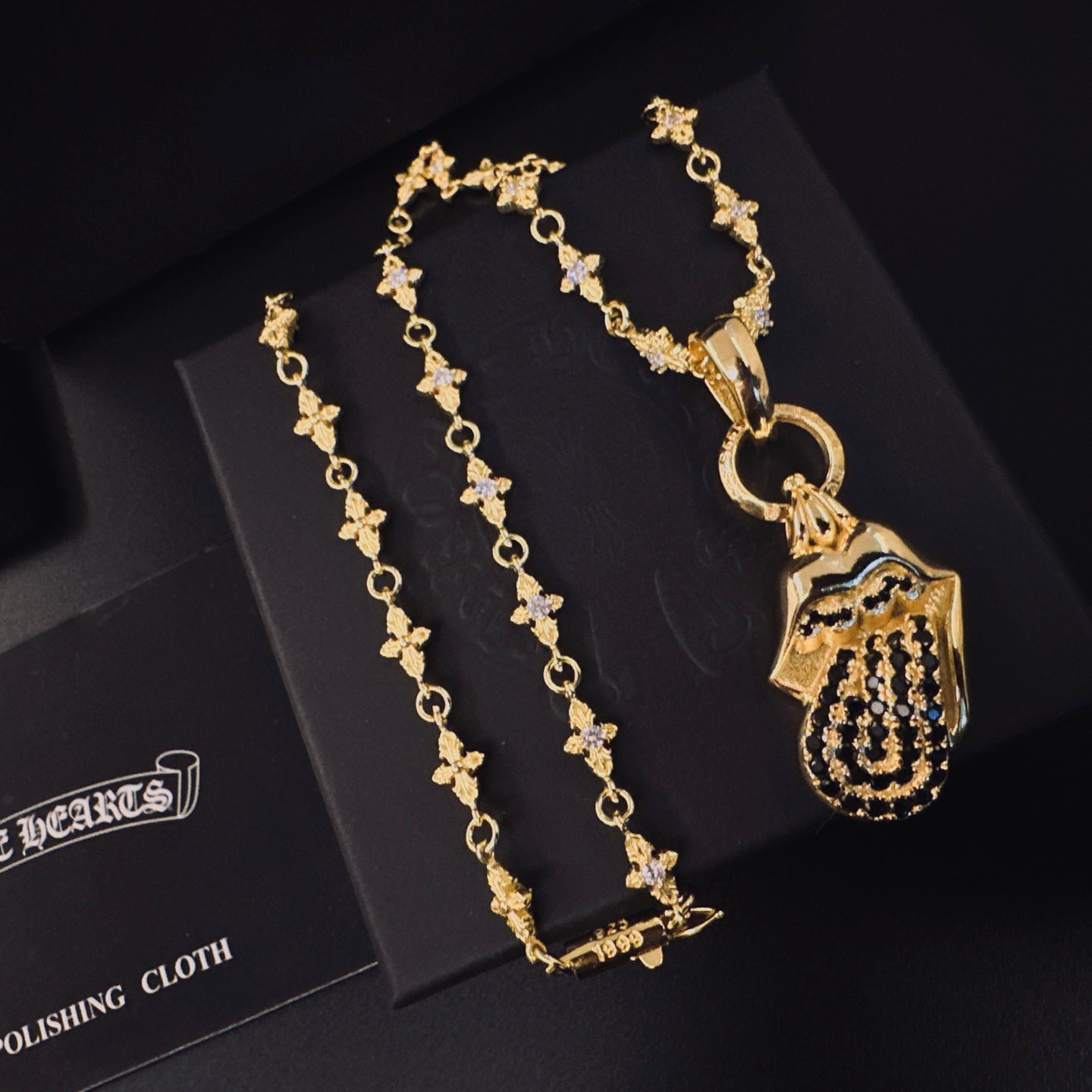 Signature Emblem Pendant Necklace in Polished Metal-Tone – Design 010 main product view