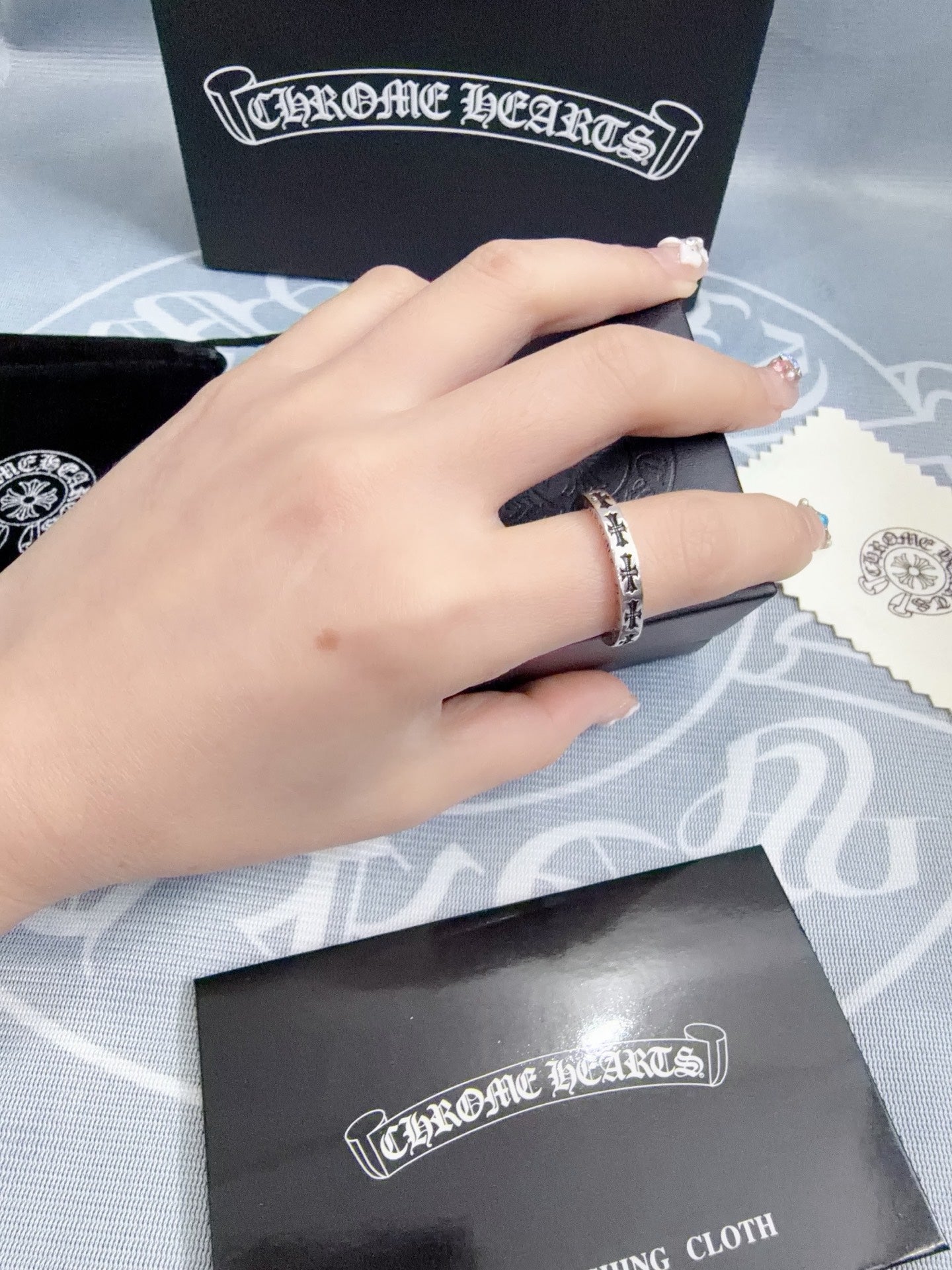 Signature Emblem Statement Ring in Polished Metal-Tone – Design 022 styled product view