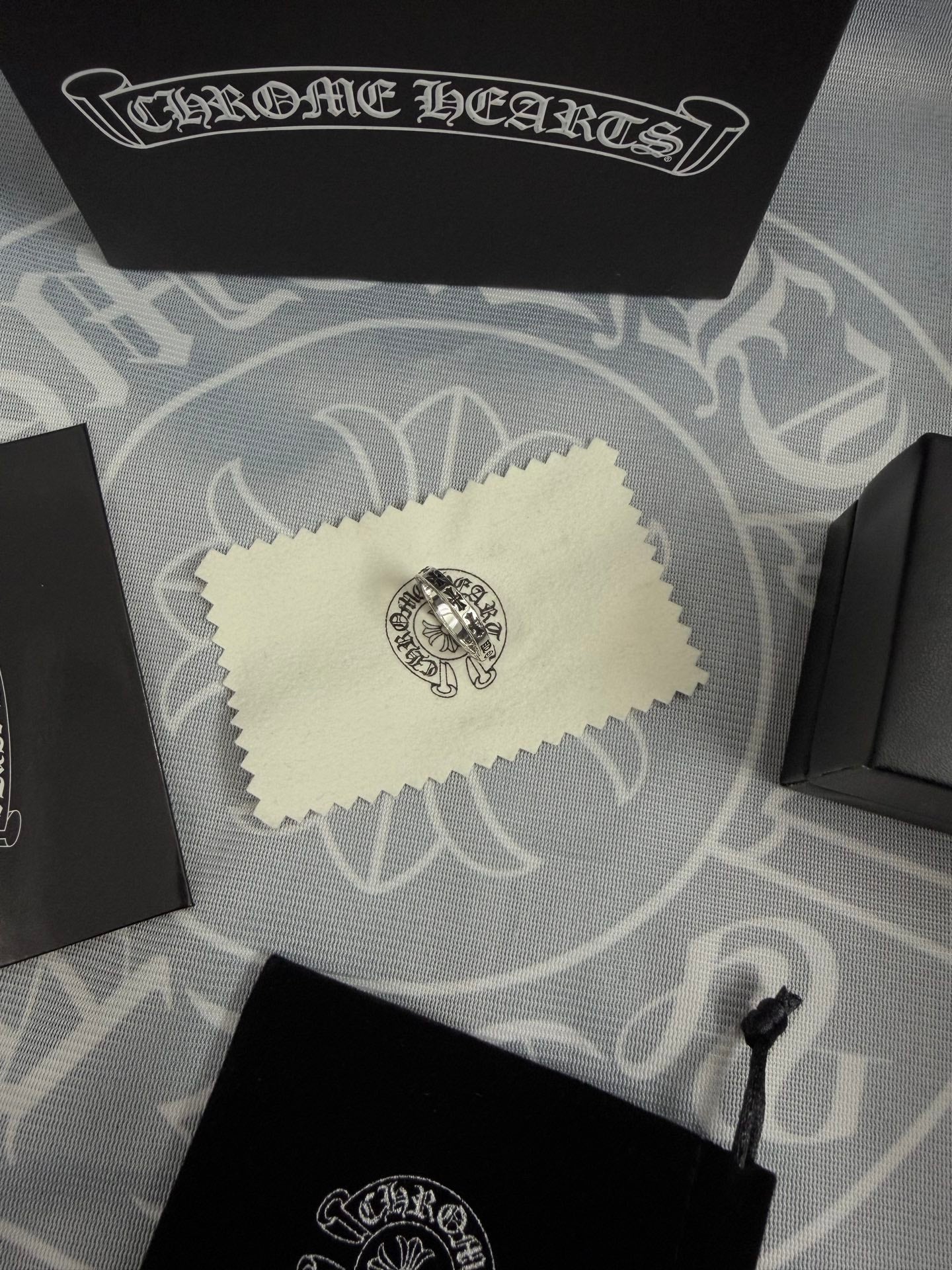Signature Emblem Statement Ring in Polished Metal-Tone – Design 022 front product view
