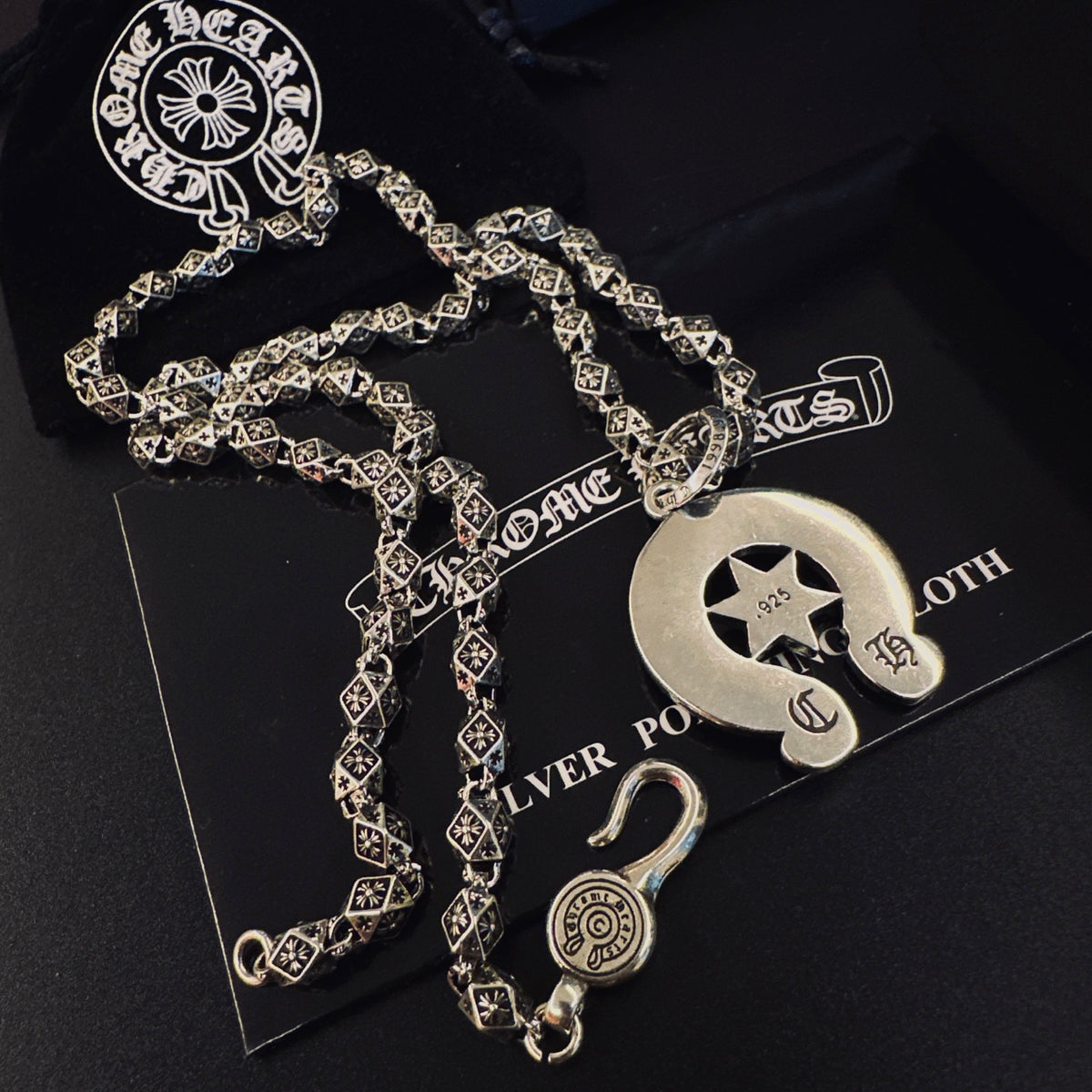 Gothic Emblem Pendant Necklace in Metal-Tone – Design 39 main product view