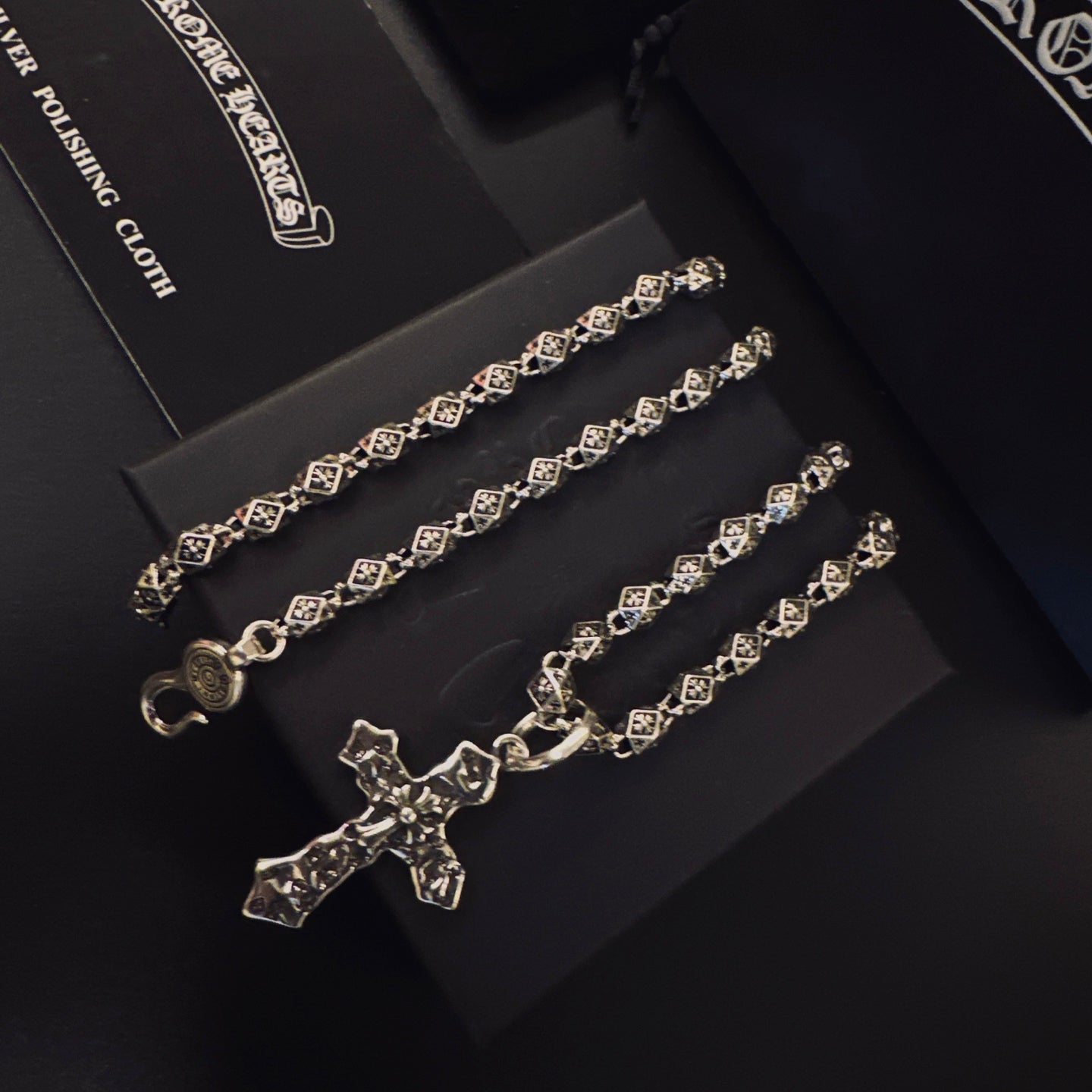 Gothic Emblem Pendant Necklace in Metal-Tone – Design 33 main product view