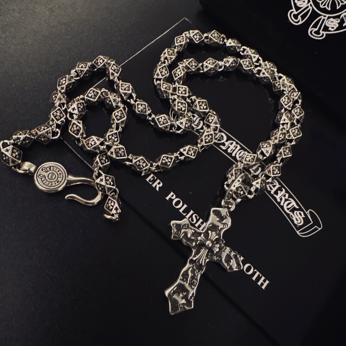 Gothic Emblem Pendant Necklace in Metal-Tone – Design 33 front product view