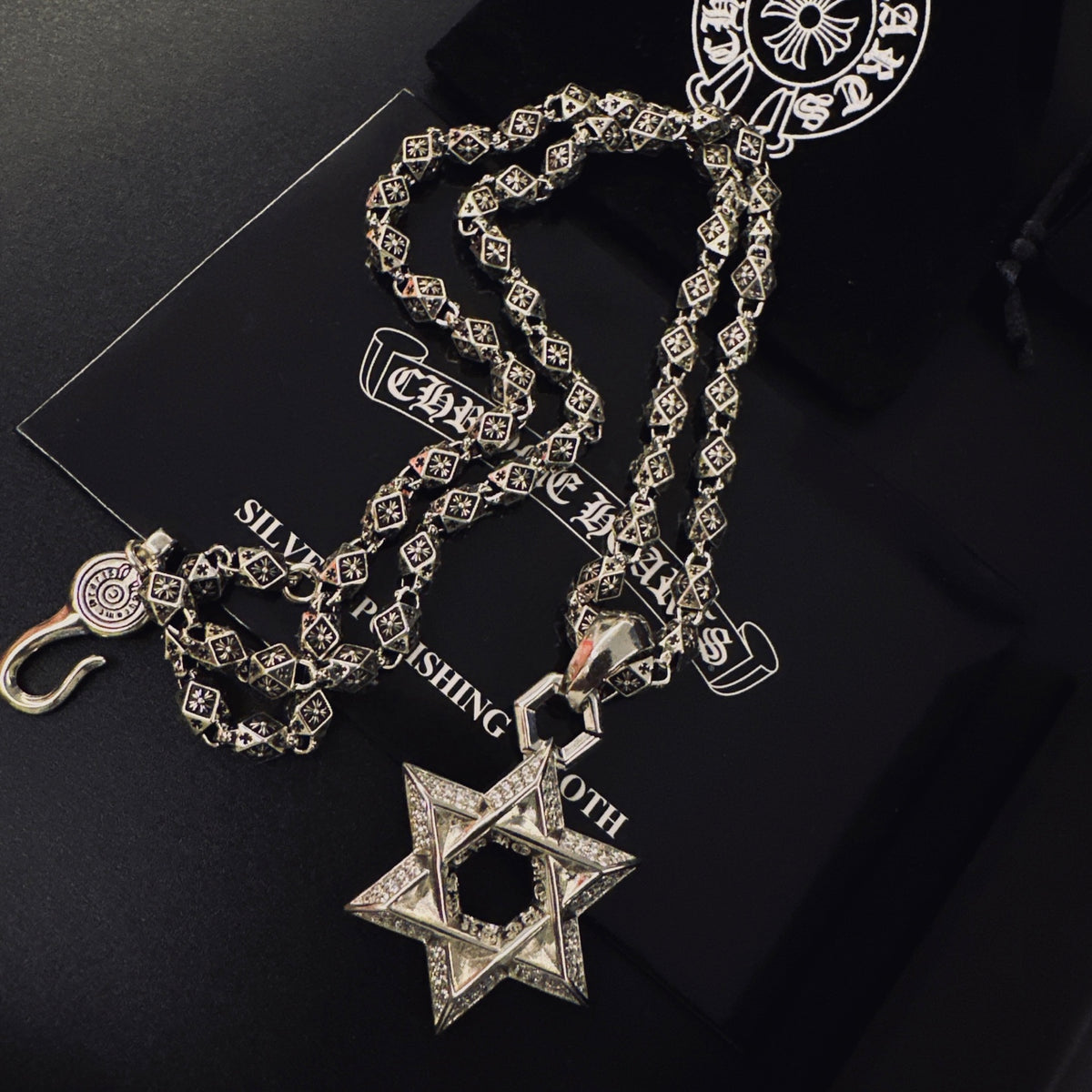 Gothic Emblem Pendant Necklace in Metal-Tone – Design 26 close-up detail