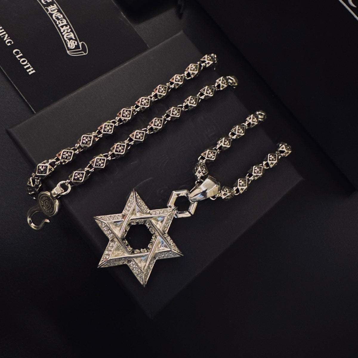 Gothic Emblem Pendant Necklace in Metal-Tone – Design 26 main product view