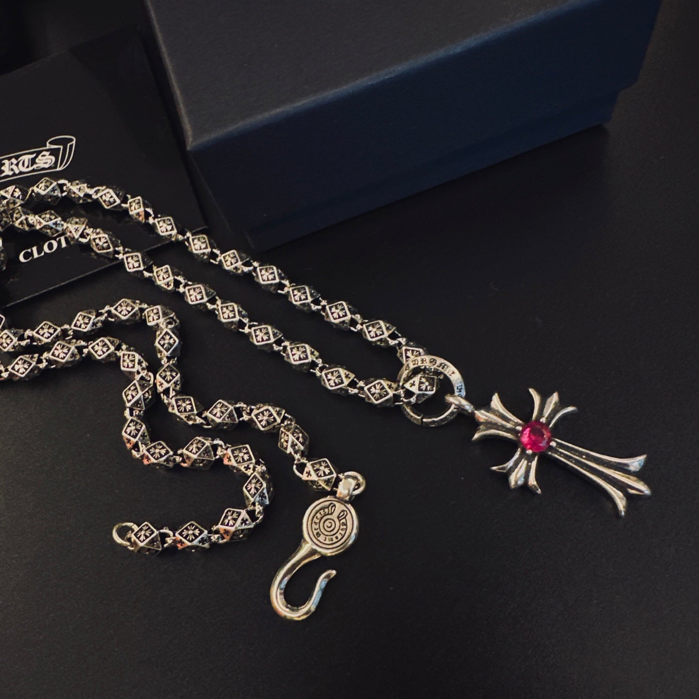 Gothic Emblem Pendant Necklace in Metal-Tone – Design 25 close-up detail