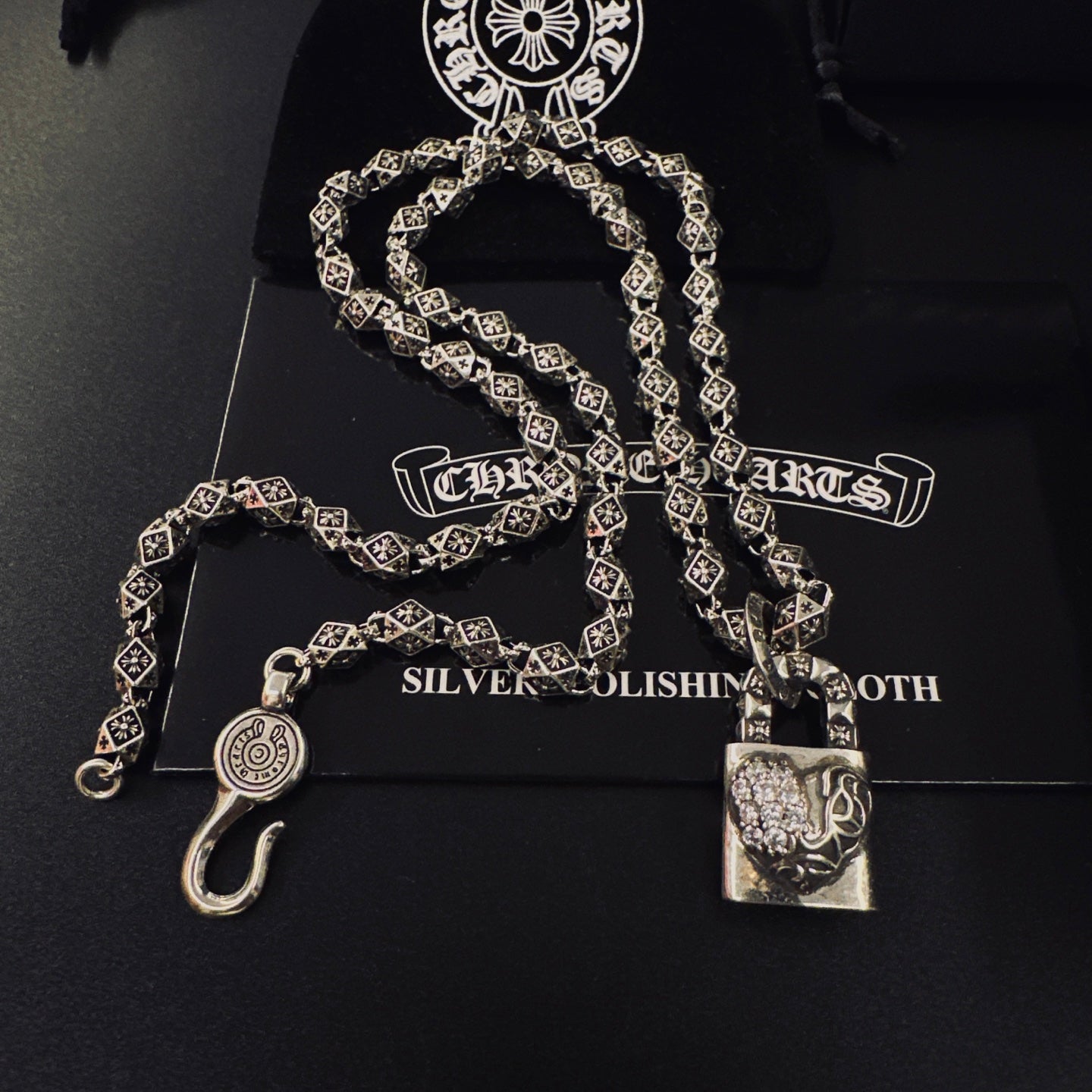Gothic Emblem Pendant Necklace in Metal-Tone – Design 21 styled product view