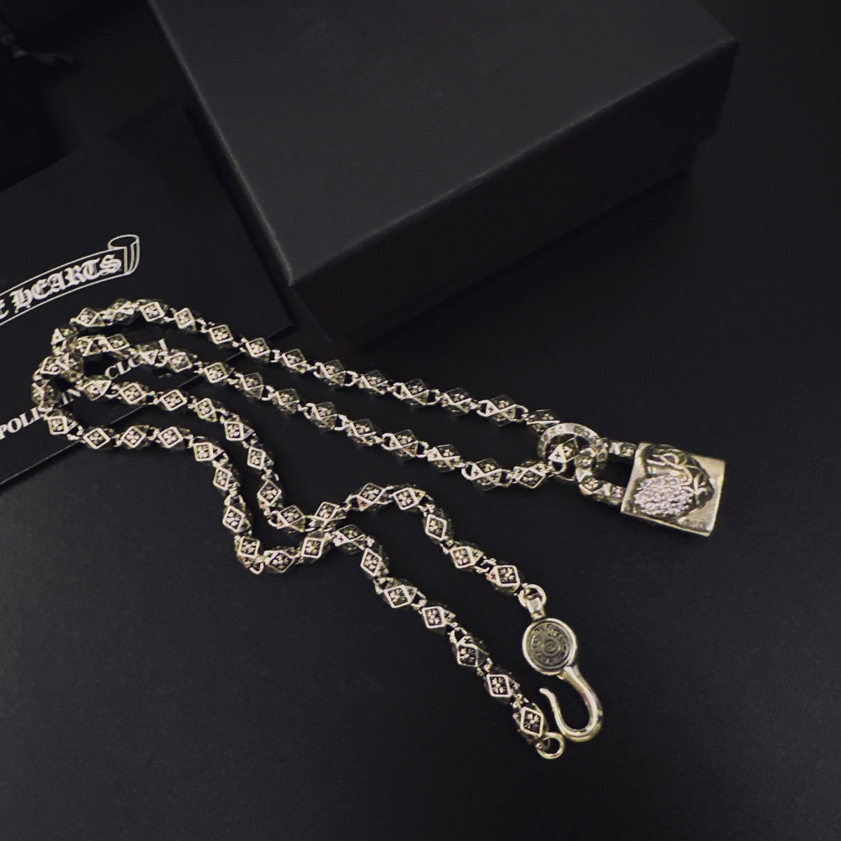 Gothic Emblem Pendant Necklace in Metal-Tone – Design 21 detail view