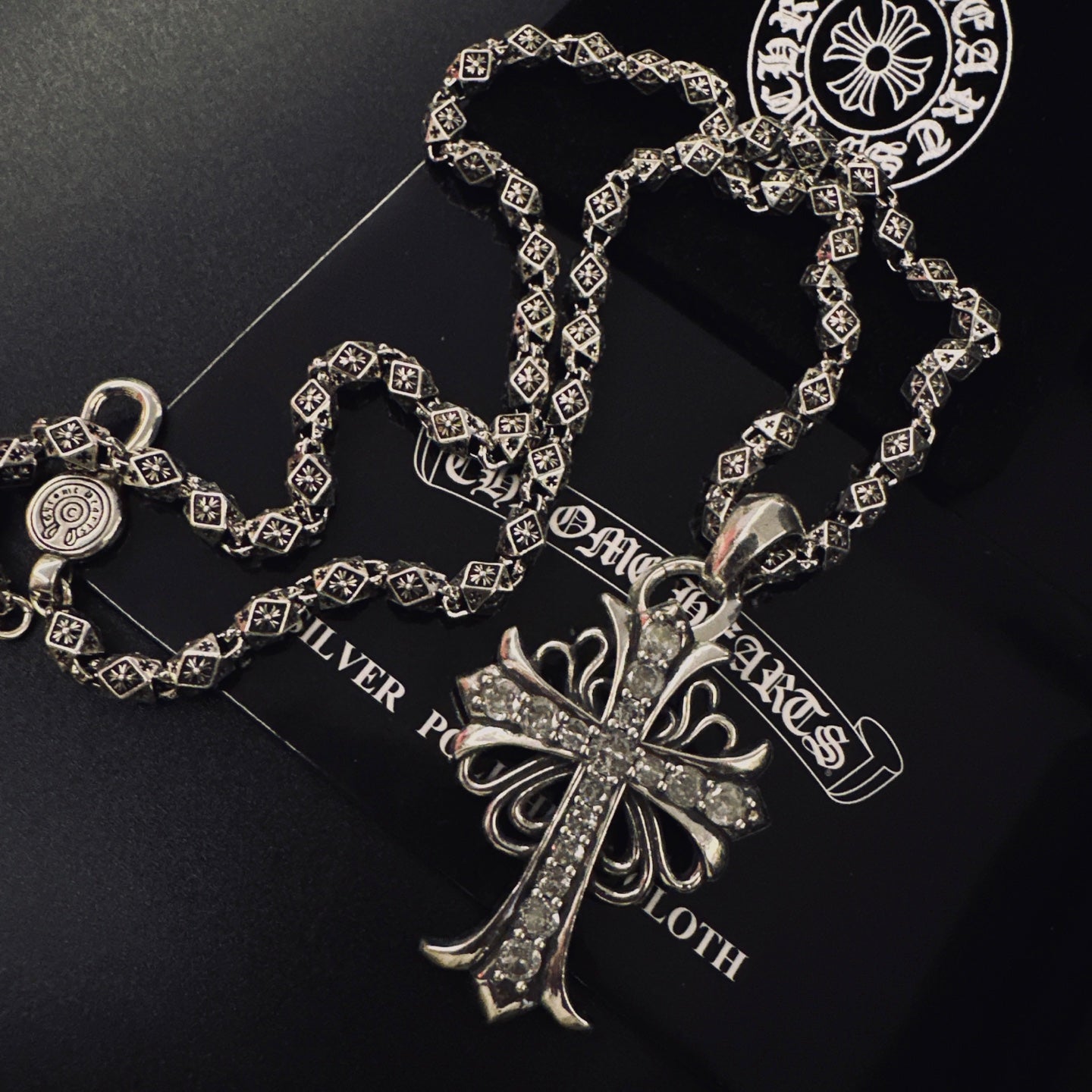 Gothic Emblem Pendant Necklace in Metal-Tone – Design 18 styled product view