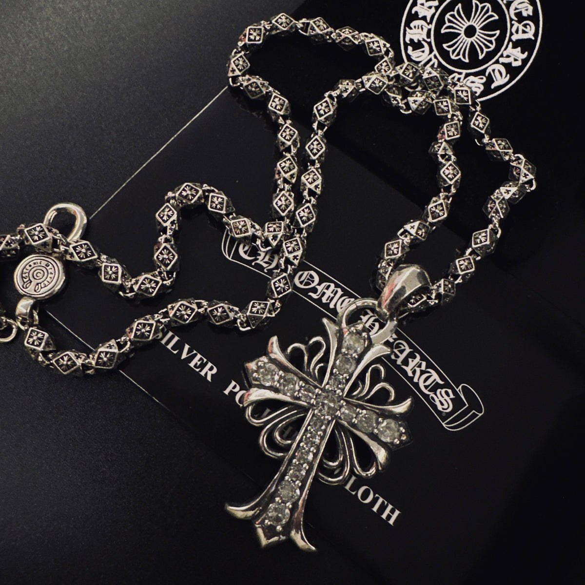 Gothic Emblem Pendant Necklace in Metal-Tone – Design 18 styled product view