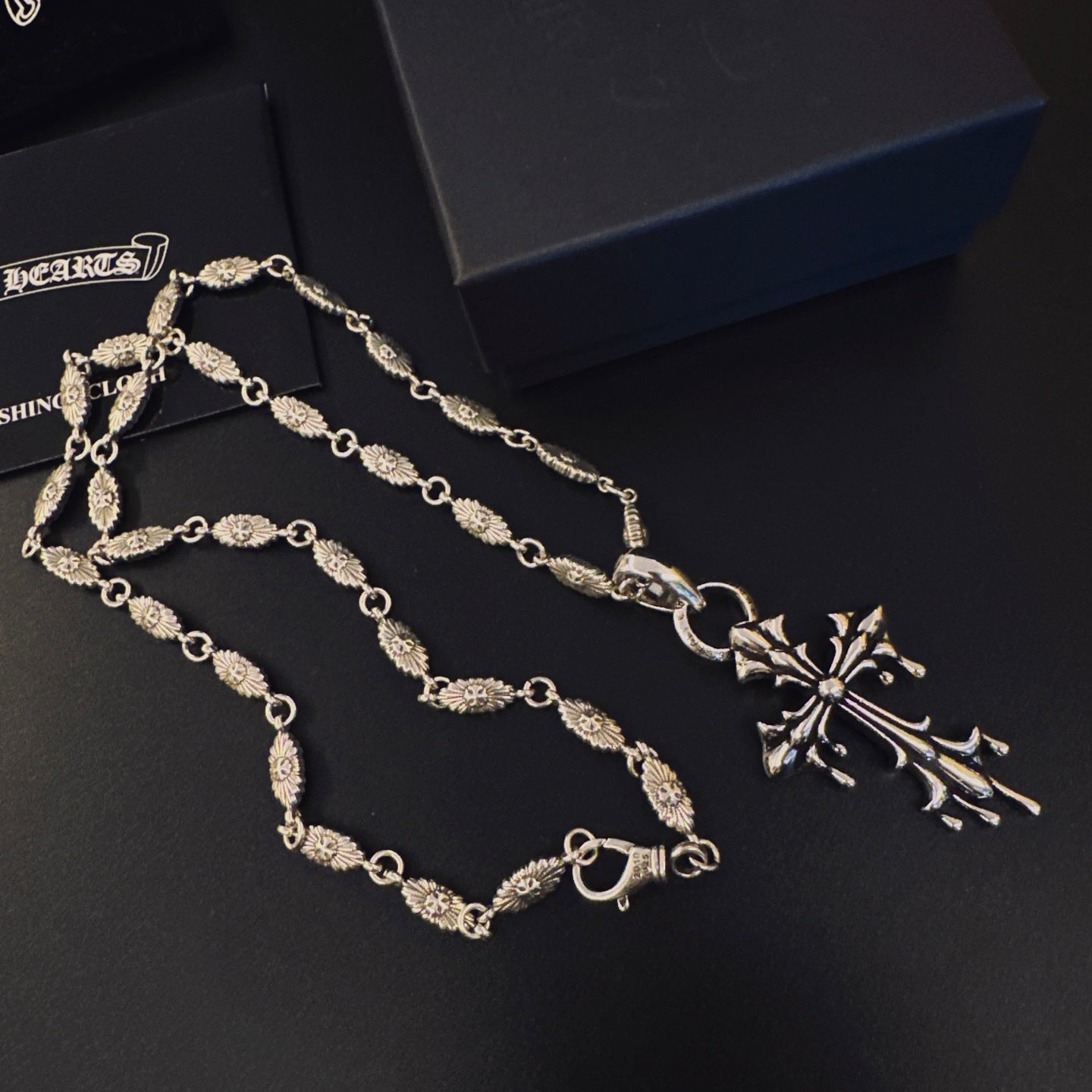 Gothic Emblem Pendant Necklace in Metal-Tone – Design 17 close-up detail