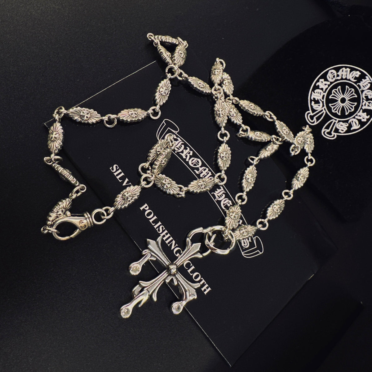 Gothic Emblem Pendant Necklace in Metal-Tone – Design 16 side detail
