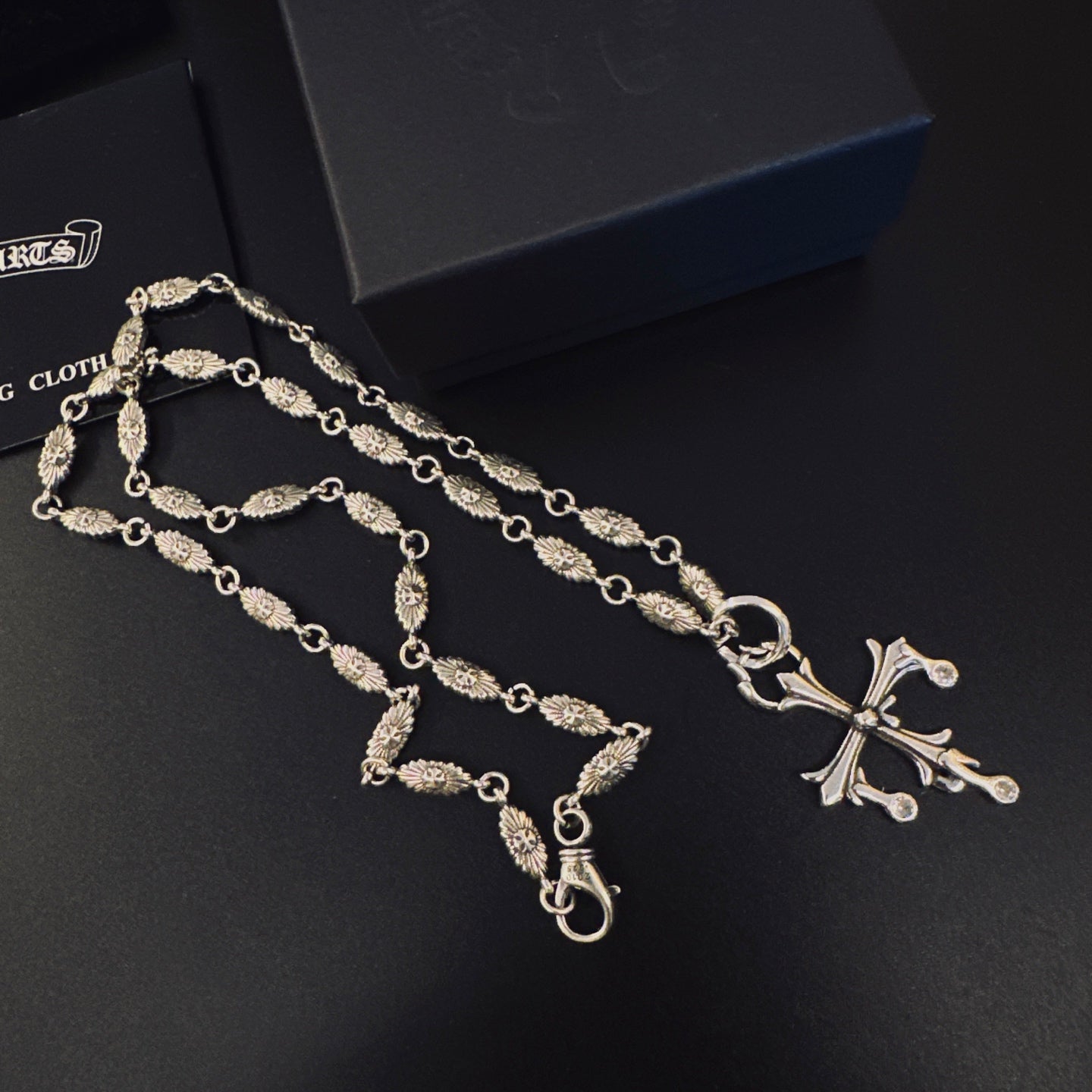 Gothic Emblem Pendant Necklace in Metal-Tone – Design 16 front product view