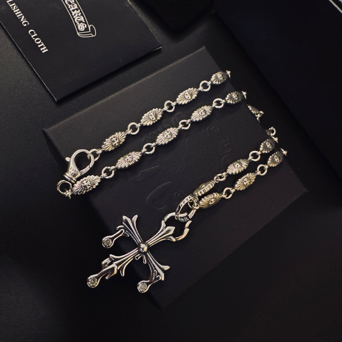 Gothic Emblem Pendant Necklace in Metal-Tone – Design 16 main product view