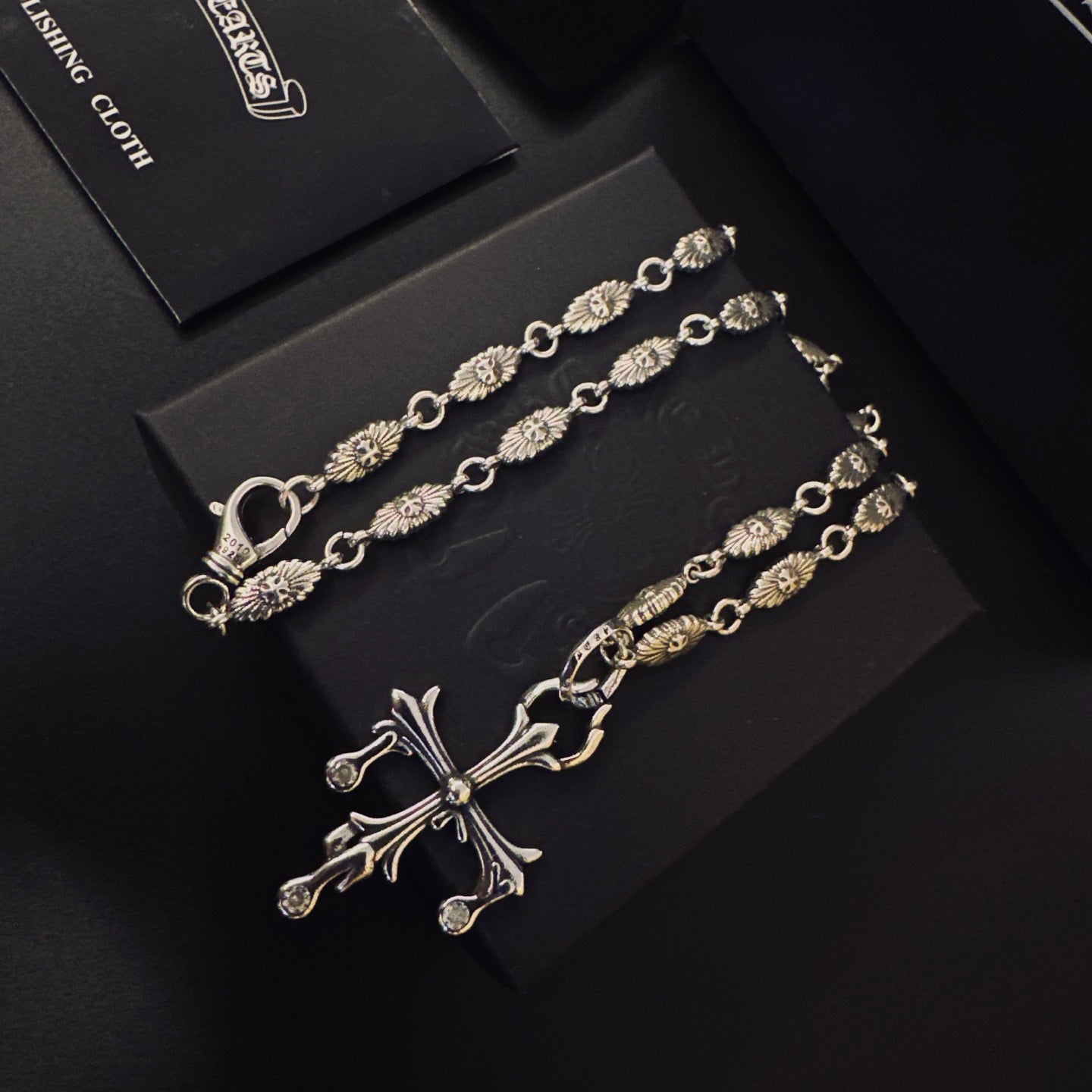 Gothic Emblem Pendant Necklace in Metal-Tone – Design 16 main product view