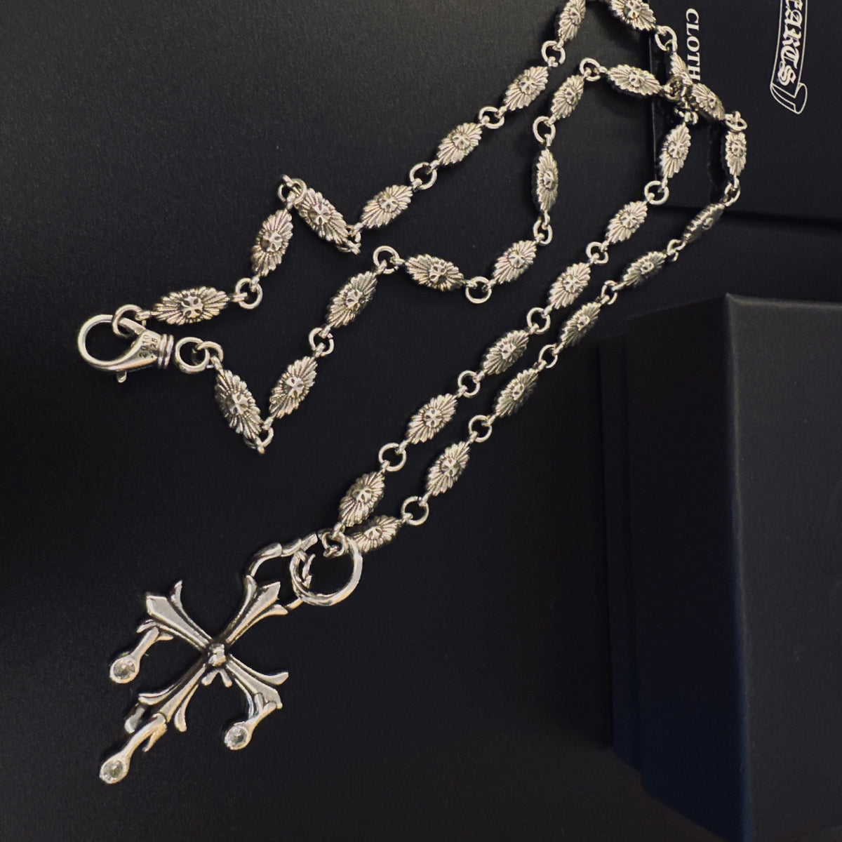 Gothic Emblem Pendant Necklace in Metal-Tone – Design 16 close-up detail